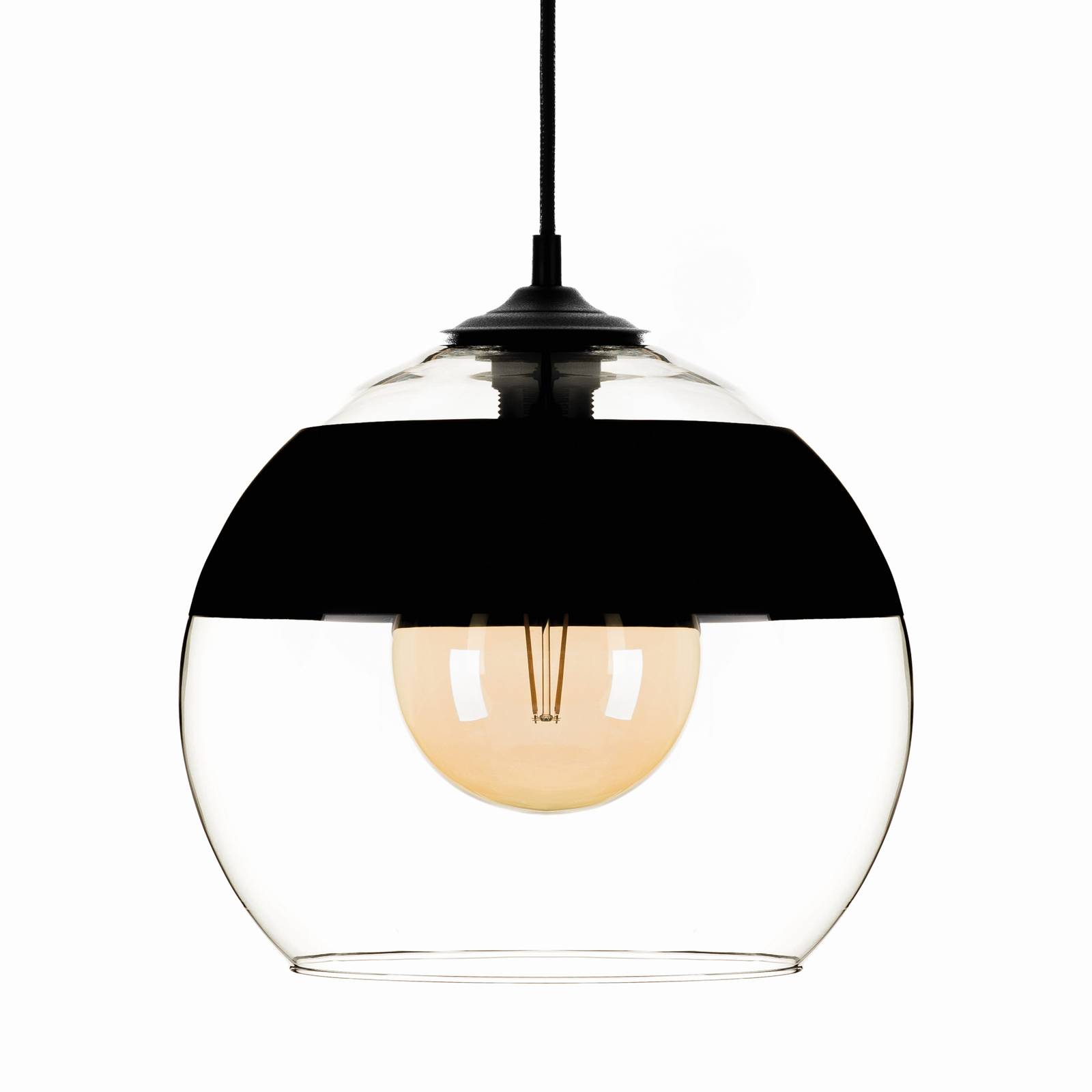 E-shop Závesná lampa Monochrome Flash číra/čierna Ø 30cm