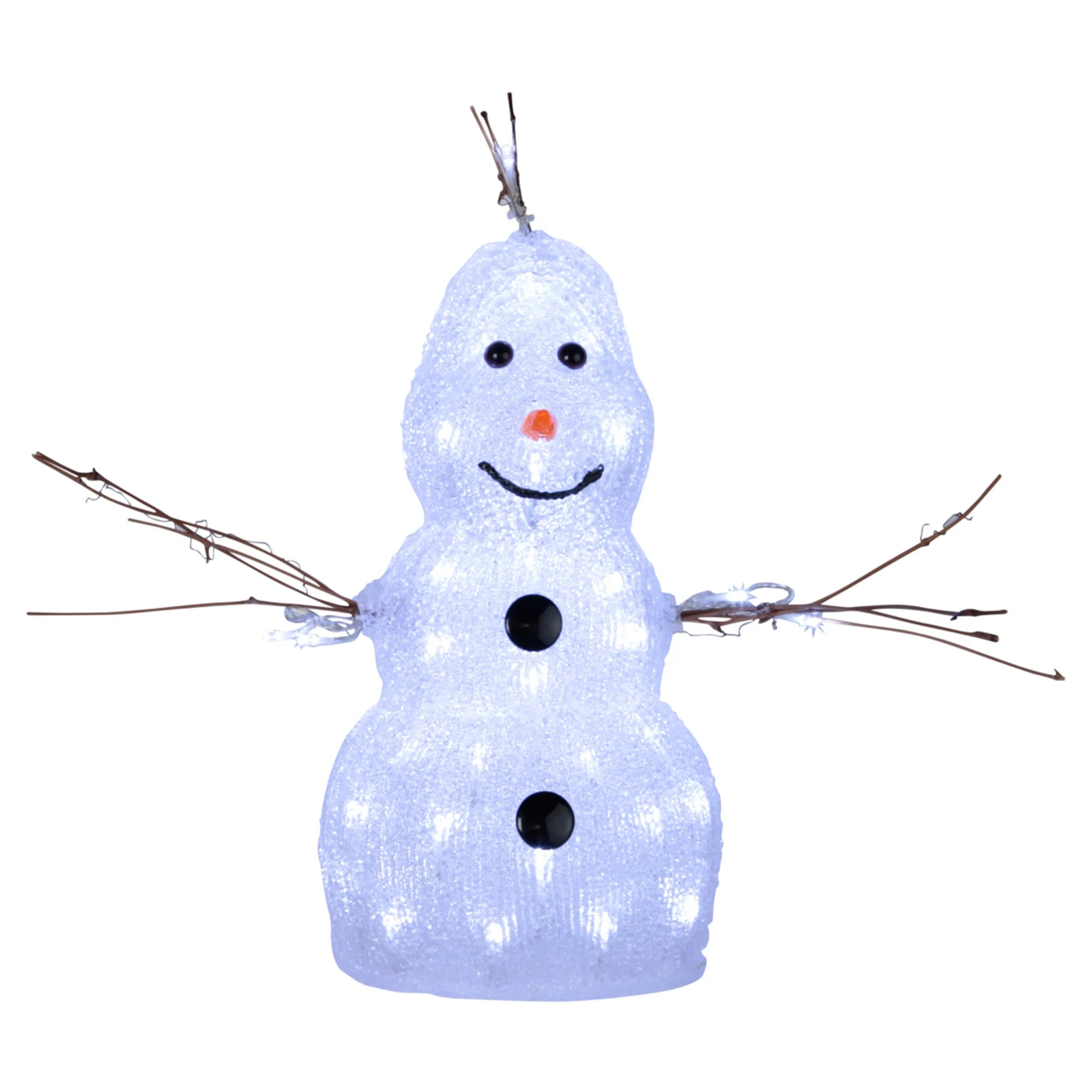 Kleine LED-Figur Crystal Snowman f. außen