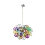 Lucande Hängeleuchte Diborah, Ø 50 cm, bunt, Glas, G9