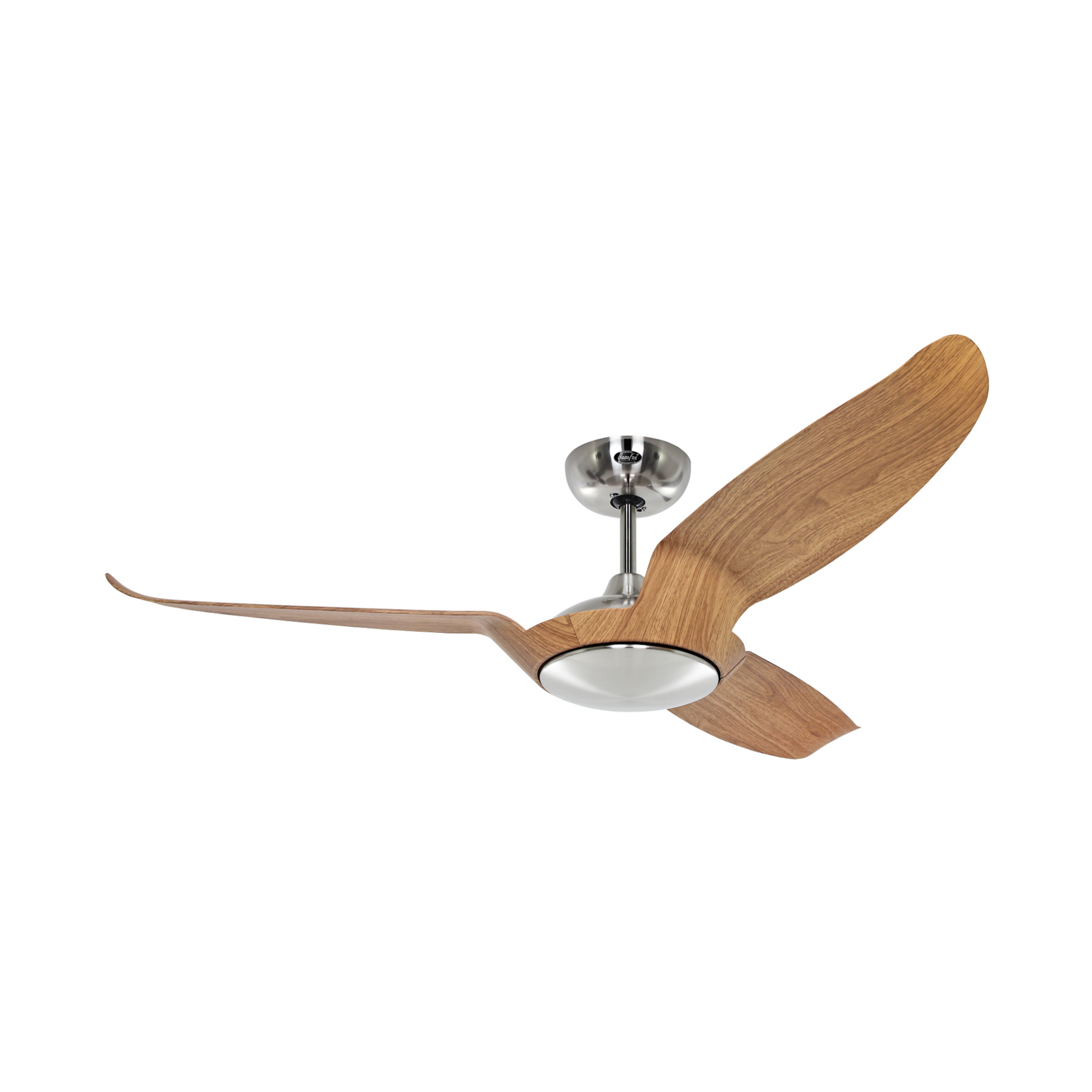 Ventilador de techo Eco Talos, madera clara y metal, motor de corriente