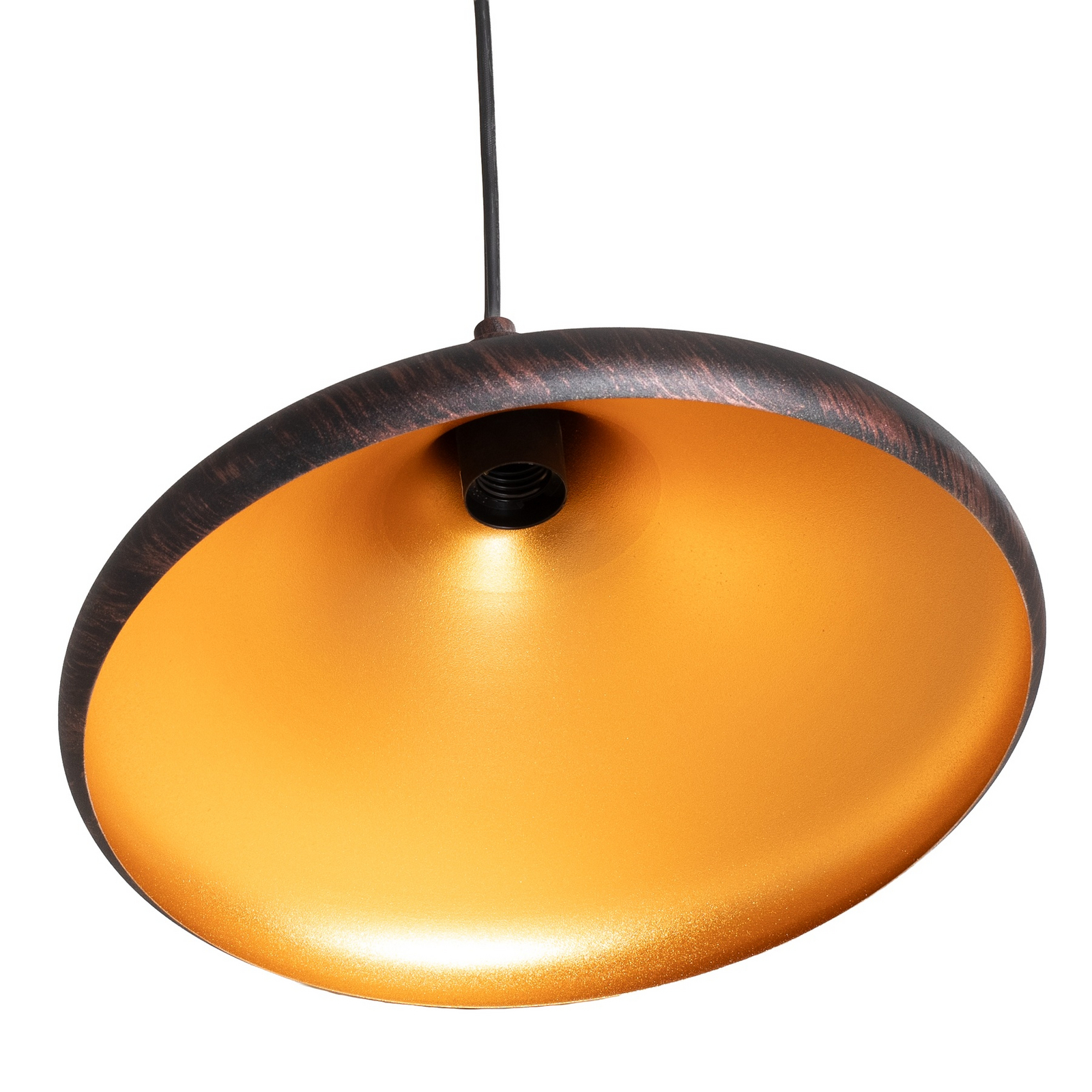 Lampada a sospensione Barek, nero/oro, Ø 34 cm, metallo, E27 Lampada a sospensione Barek, nero/oro, Ø 34 cm, metallo, E27