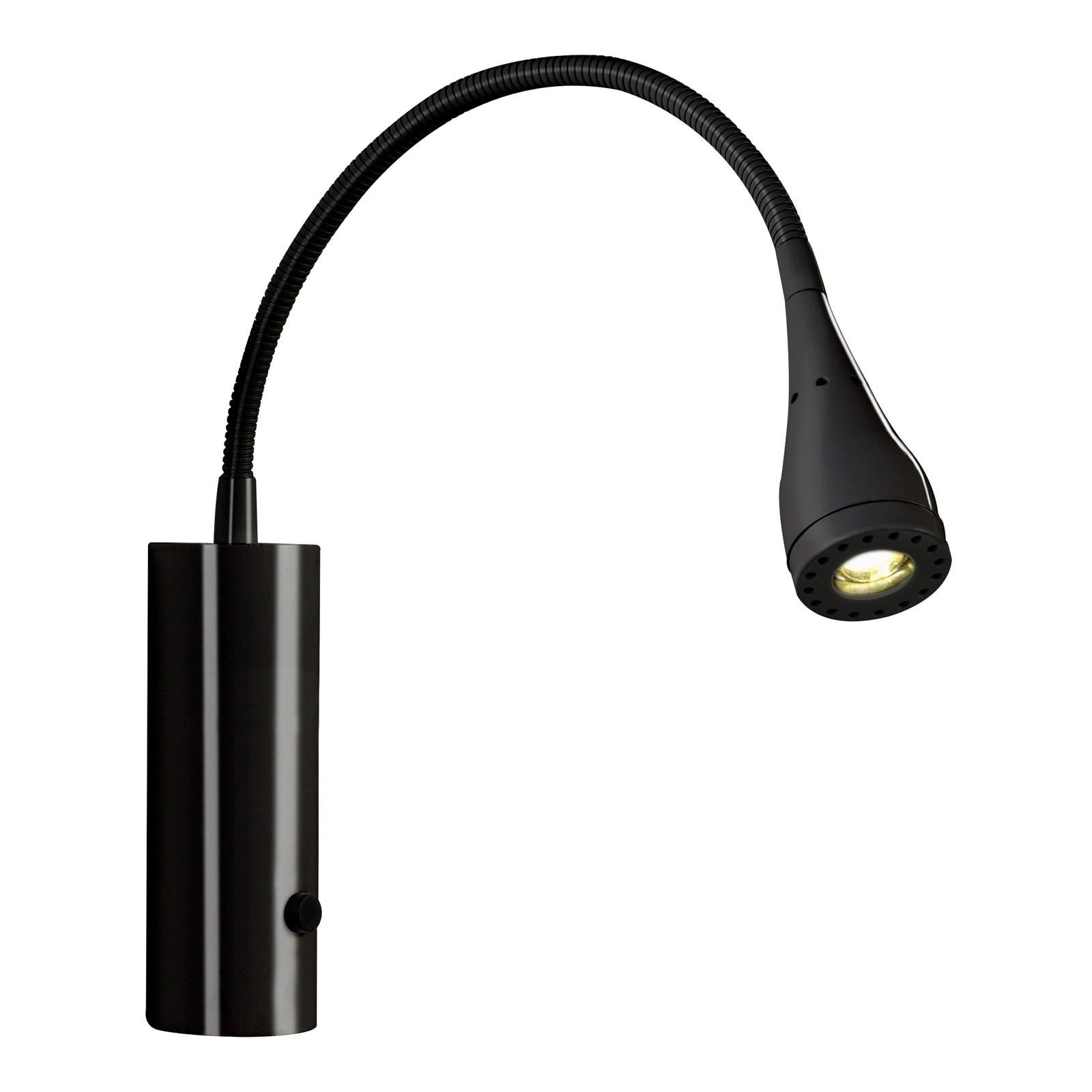 LED svietidlo Mento s flexibilným ramenom, čierne