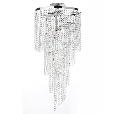 Taklampe Elica med krystallspiral, Ø 35cm