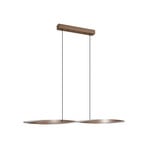 Żyrandol LED Jaren, 100 cm, CCT, czarna/brązowa – Lindby