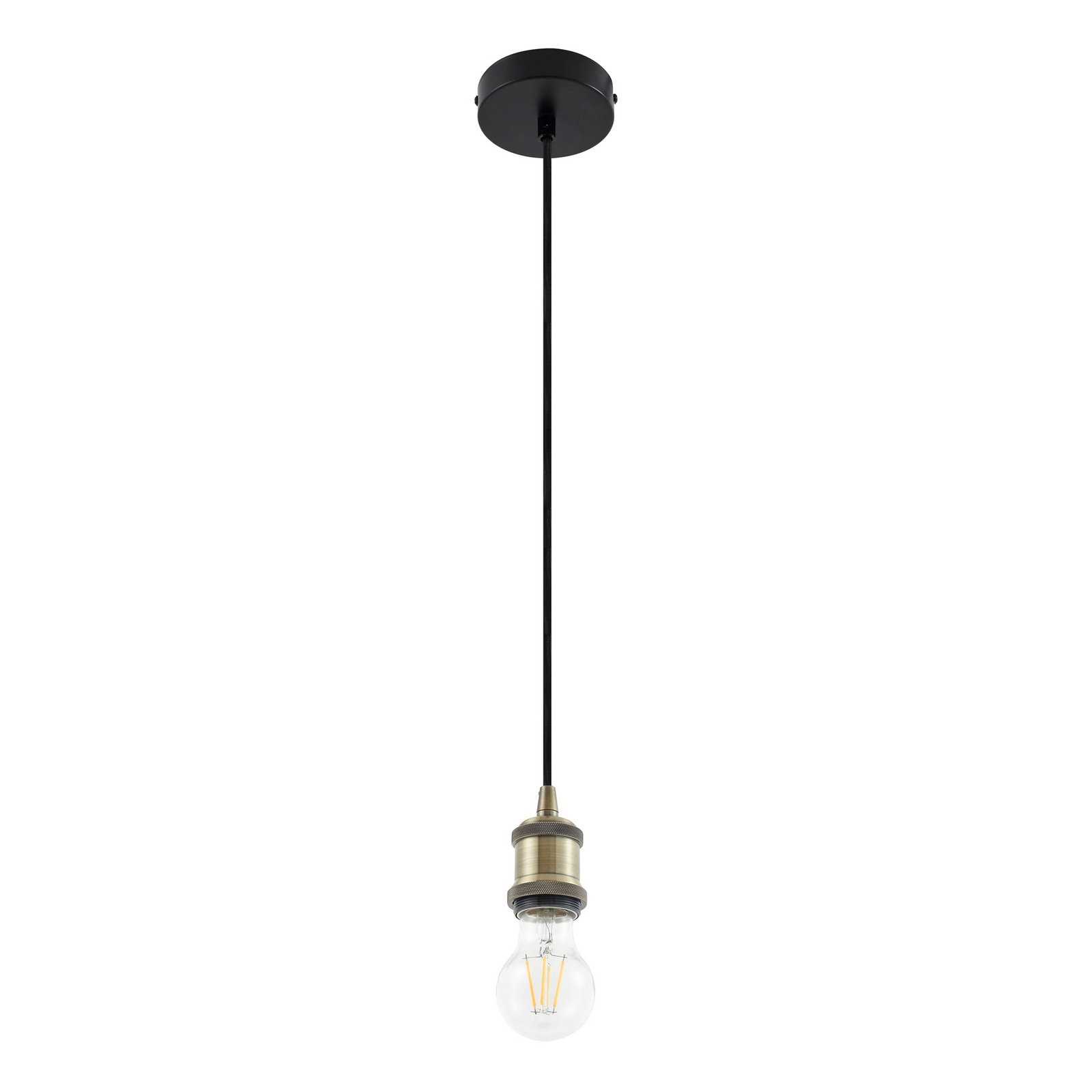 Hattie pendant light, E27 socket, Ø 5 cm, brass, metal - Lindby