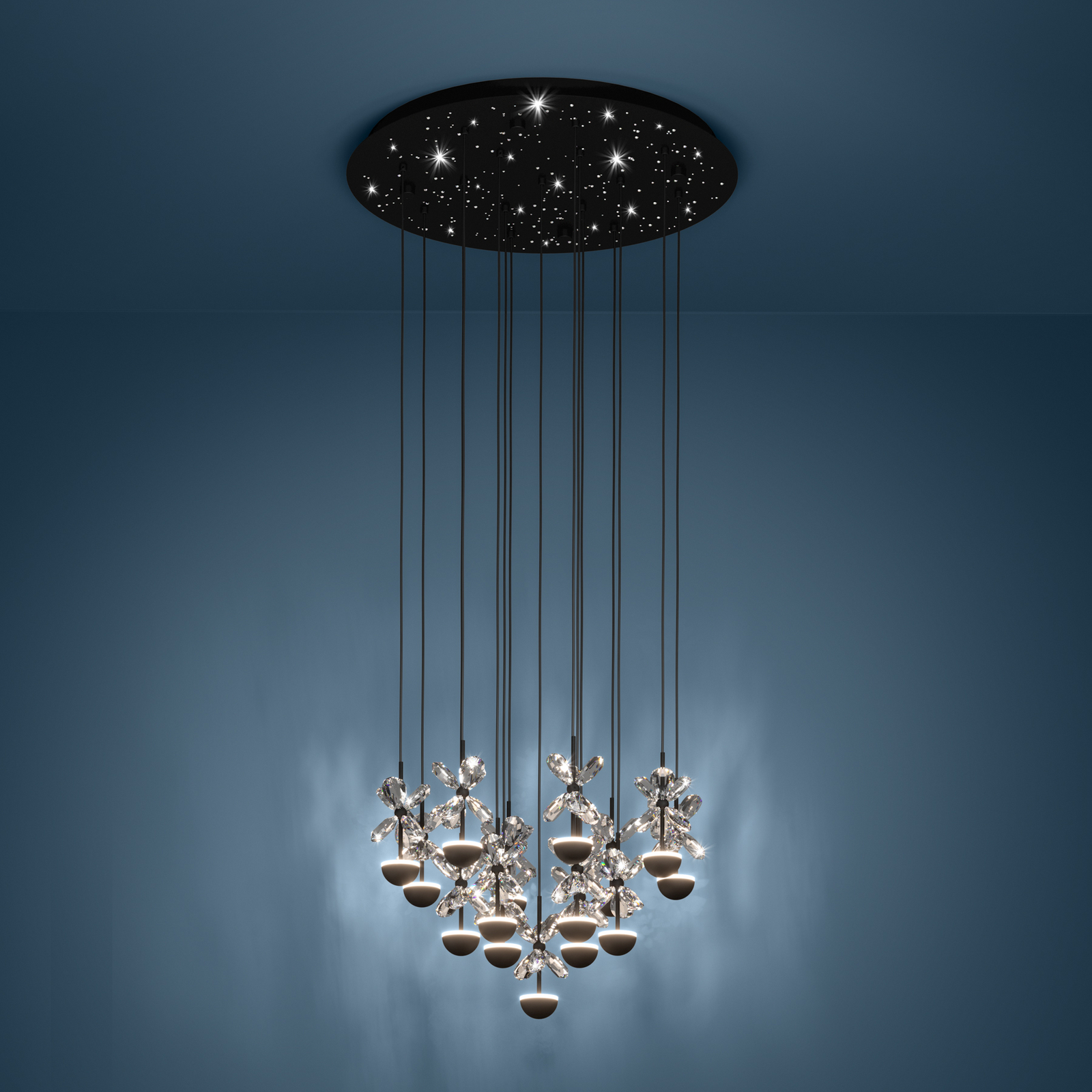 EGLO Stars Of Light LED hanging light Pianopoli black Ø 50 cm