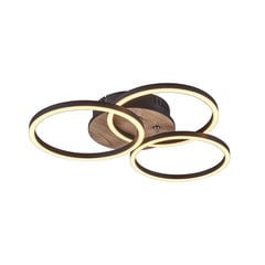 Plafón LED Circle 3 luces control remoto madera