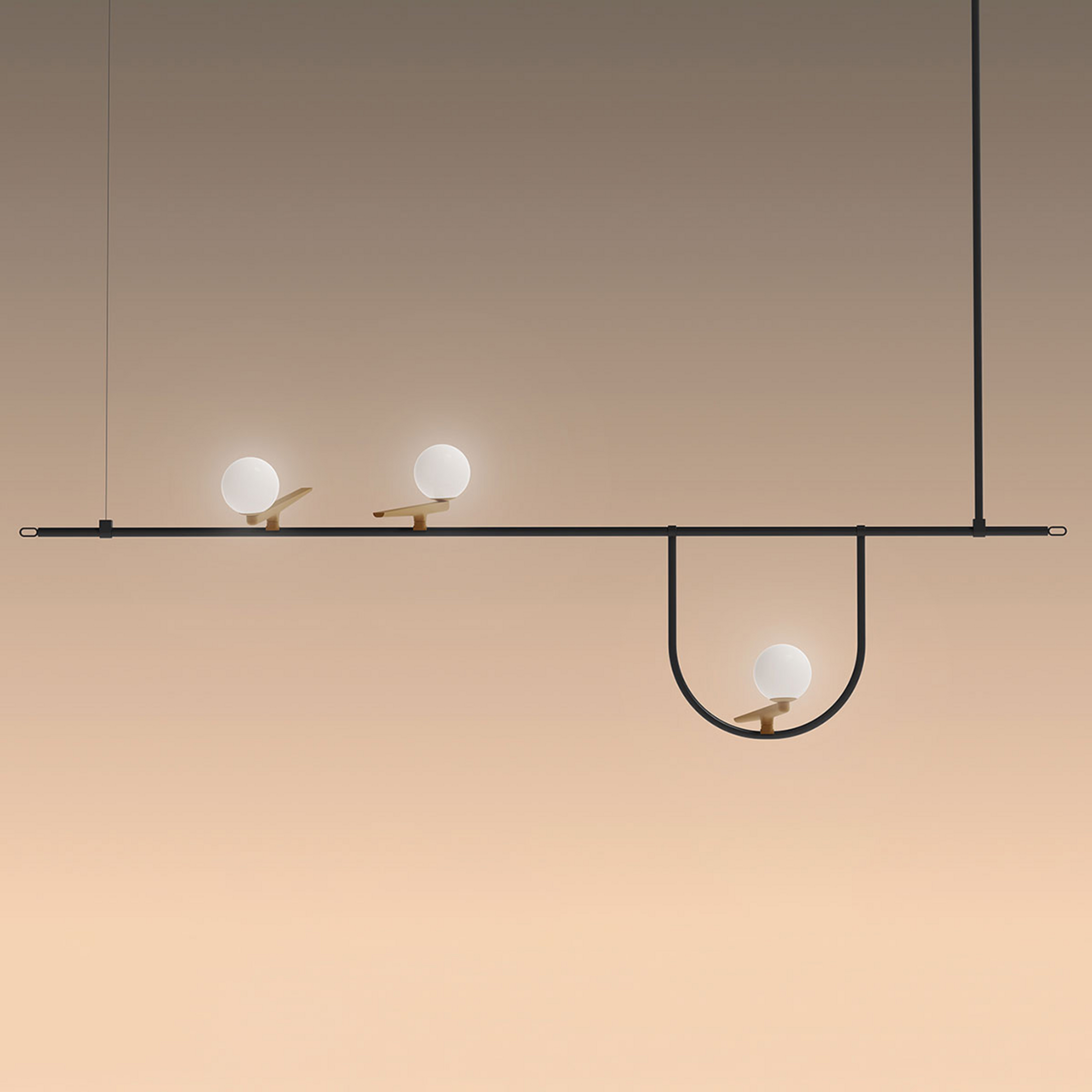 Artemide Yanzi 1 LED-Hängelampe 3-flammig push dim