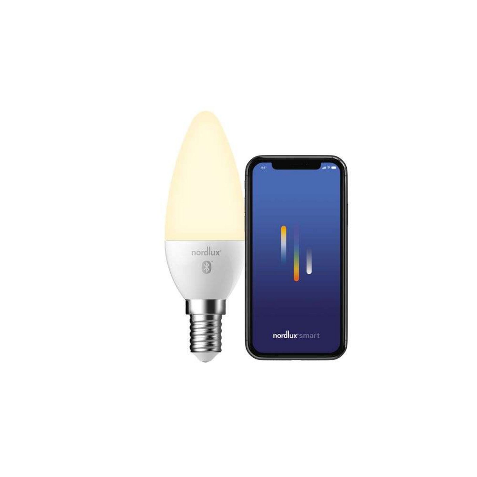 Bombilla Smart 4,7W (380lm) 2700K Dim. White Candle E14 - Nordlux