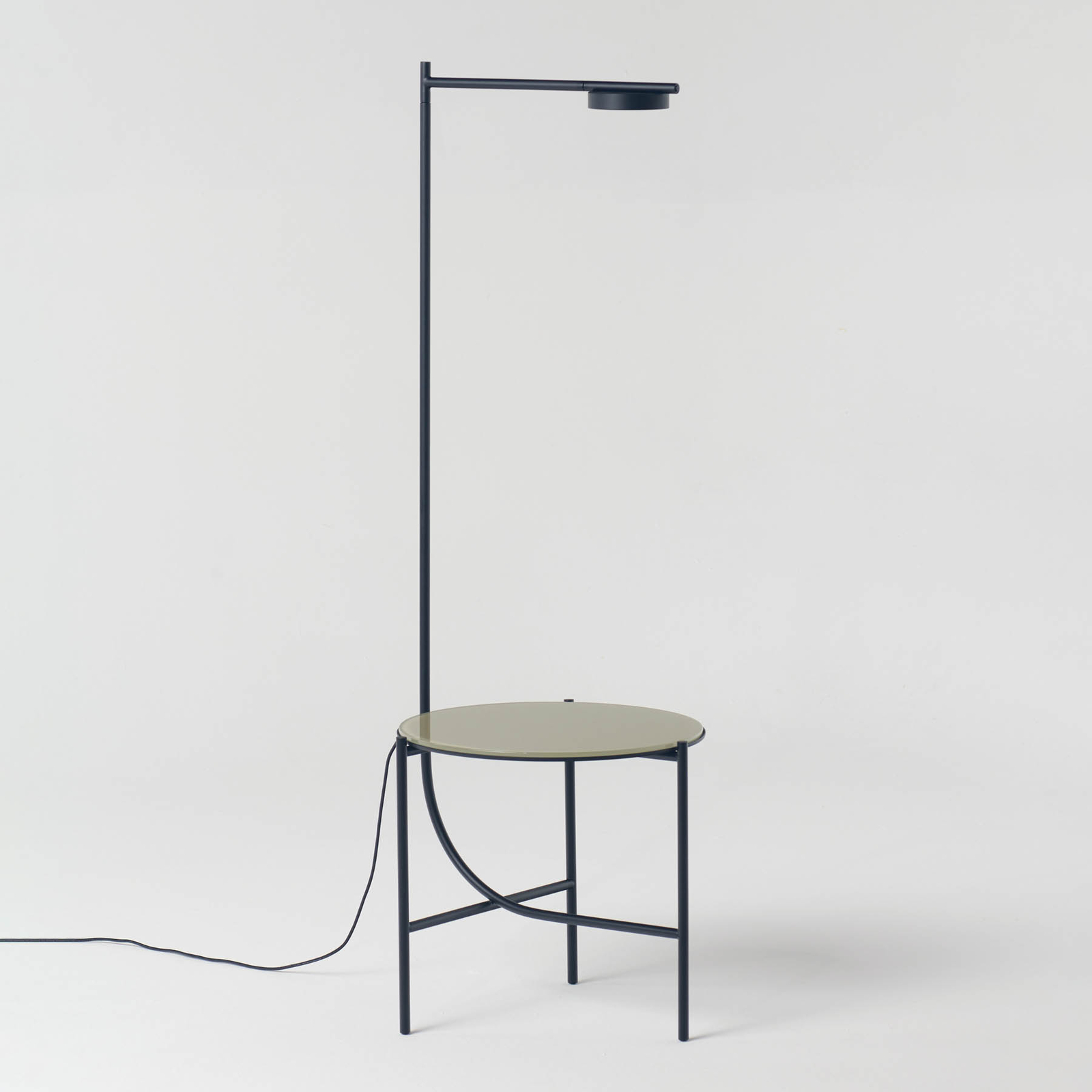 GRUPA Igram LED floor lamp steel table top glass