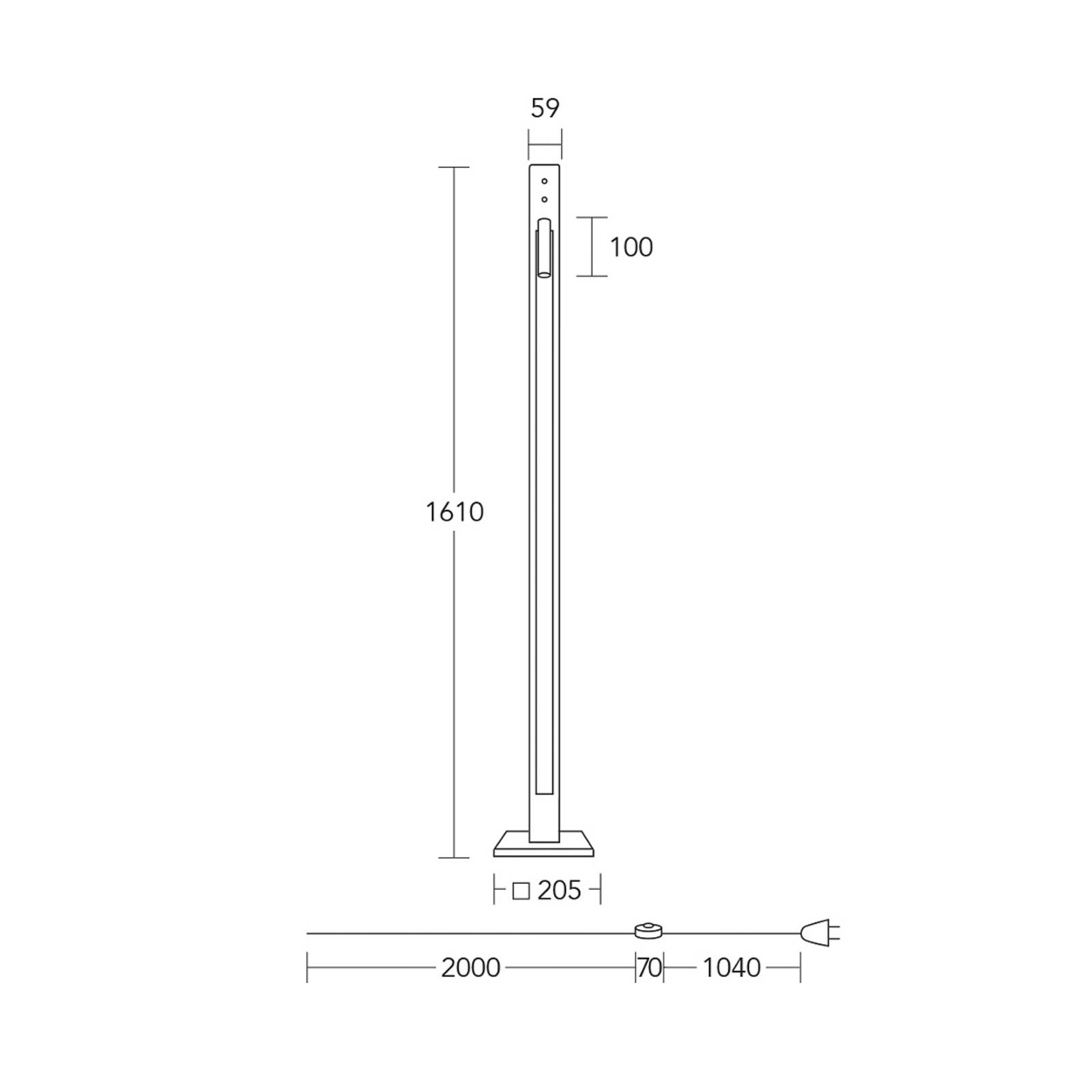 HerzBlut Lampe sur pied LED Karl K, bois, lampe de lecture LED, intensité