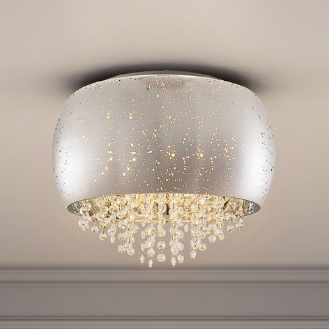 Lucande Elinara Kristall-Deckenlampe, 40 cm chrom