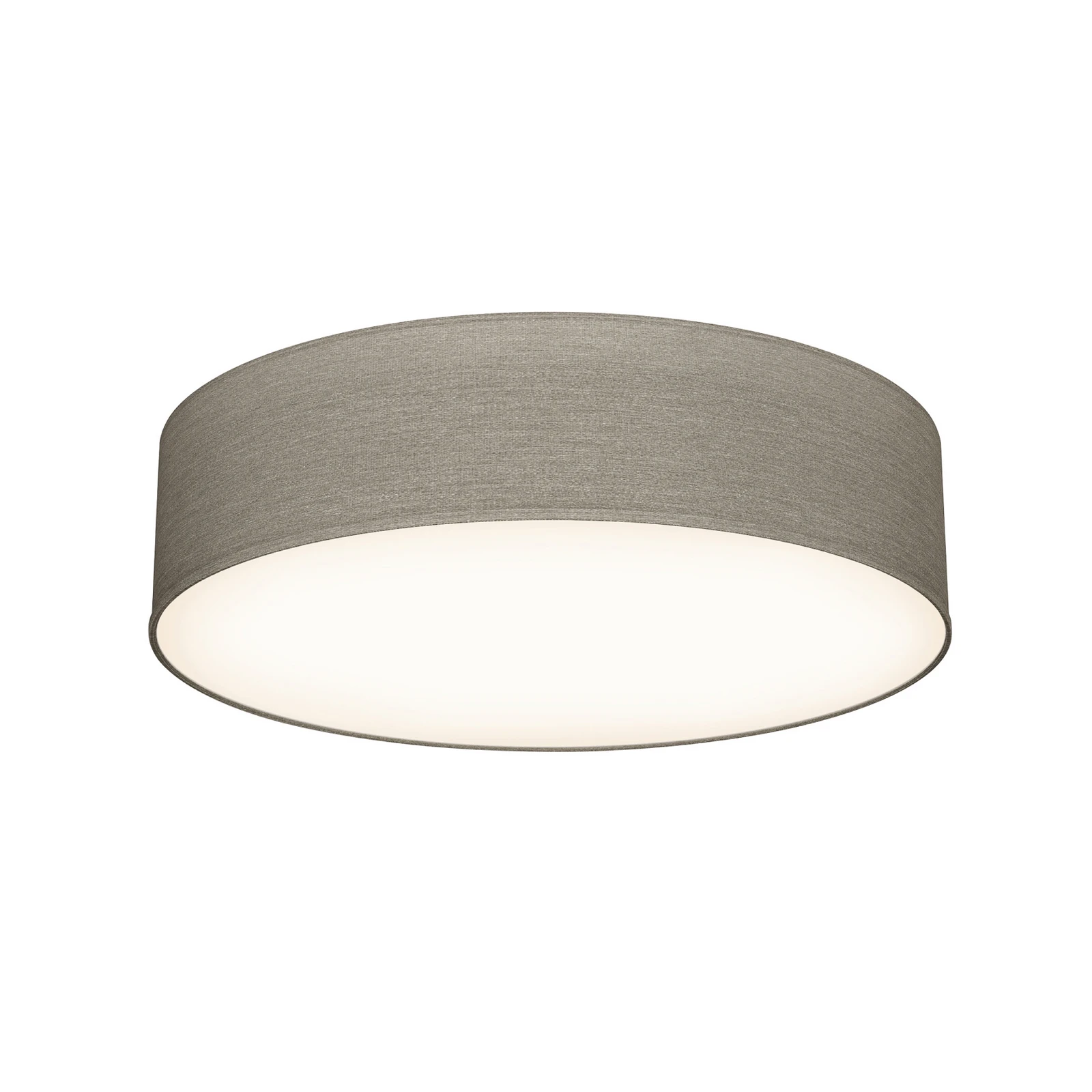 Plafonnier Litora, taupe, Ø 38 cm, textile, E27