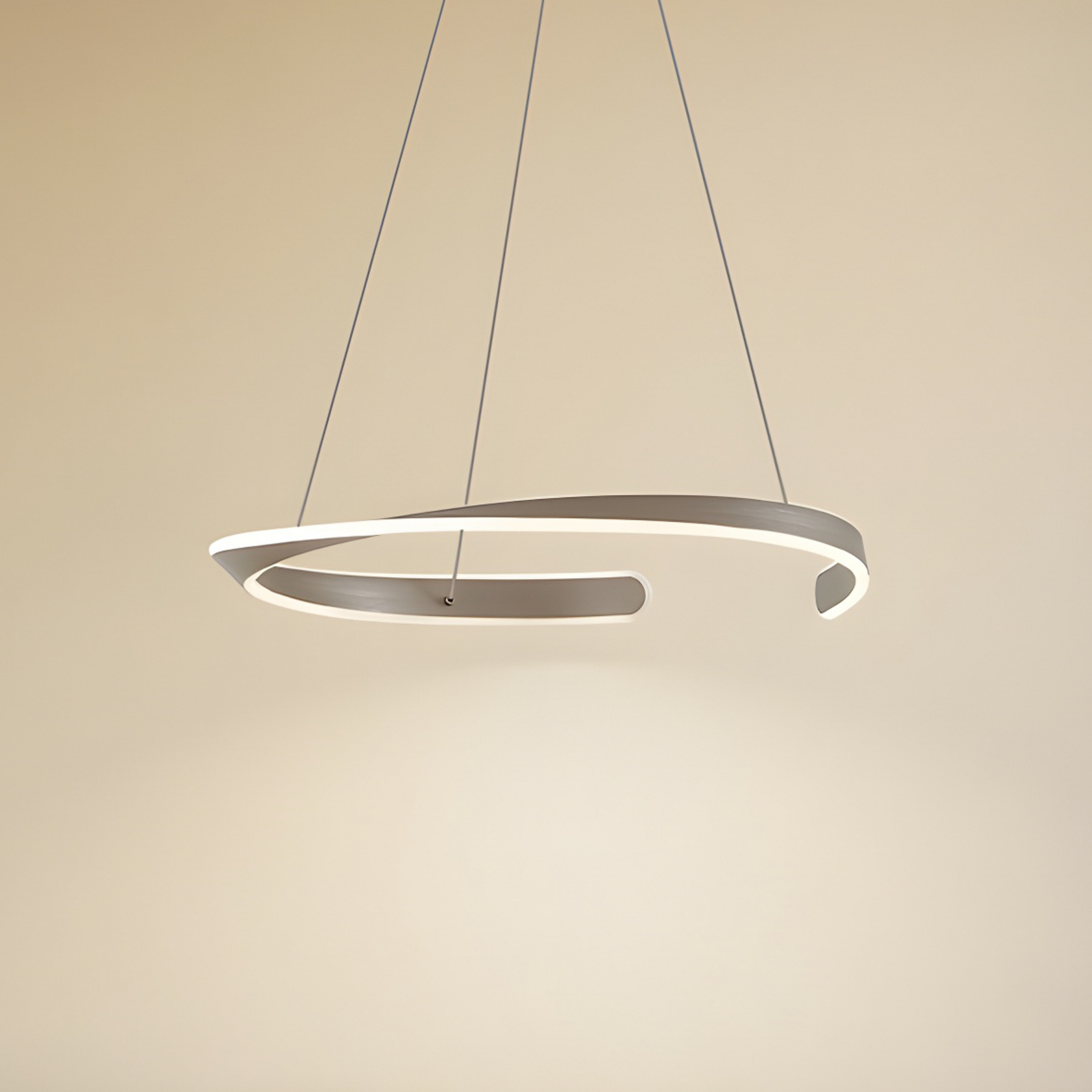 Lucande LED lógó világítás Eloura, ezüst, Ø58cm, fém, CCT