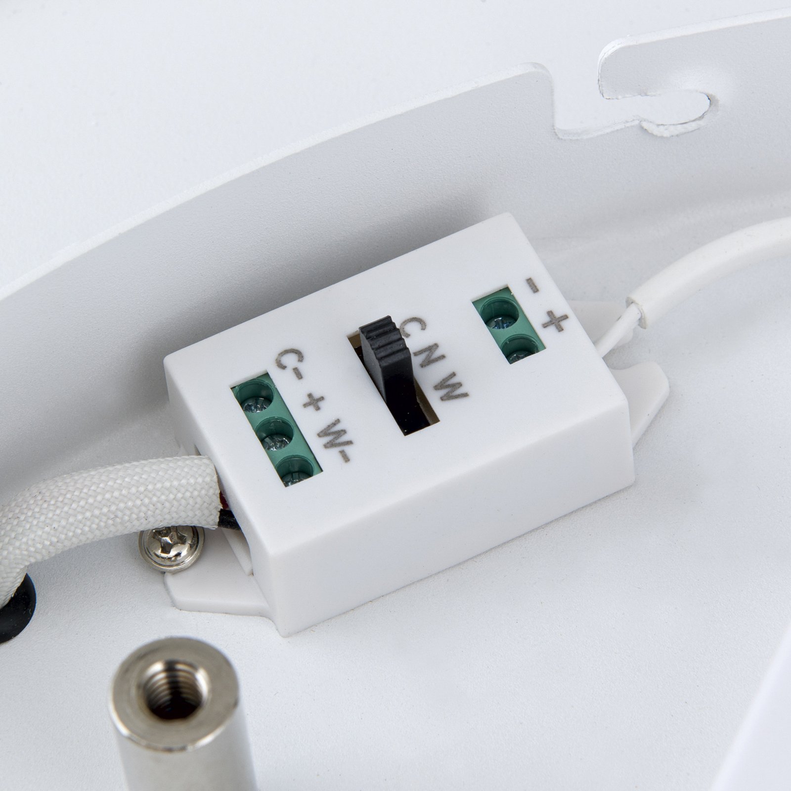 Φωτιστικό οροφής LED Masca, λευκό, Ø 40 cm, CCT, μέταλλο, ρυθμιζόμενο