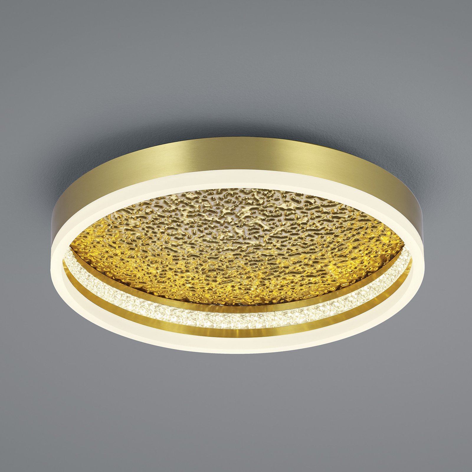 Moon LED ceiling light made of iron, brass, Ø 40 cm