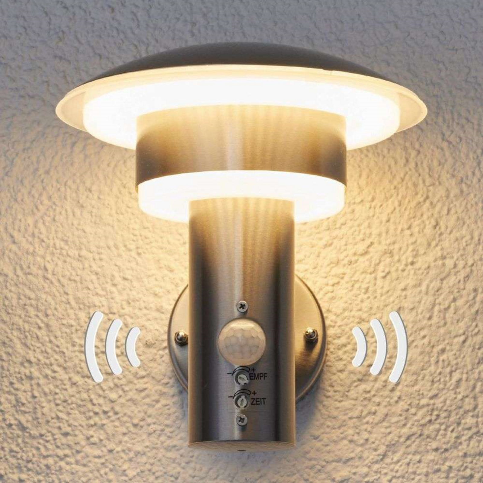 Lillie Utomhus Vägglampa w/Sensor Steel - Lindby