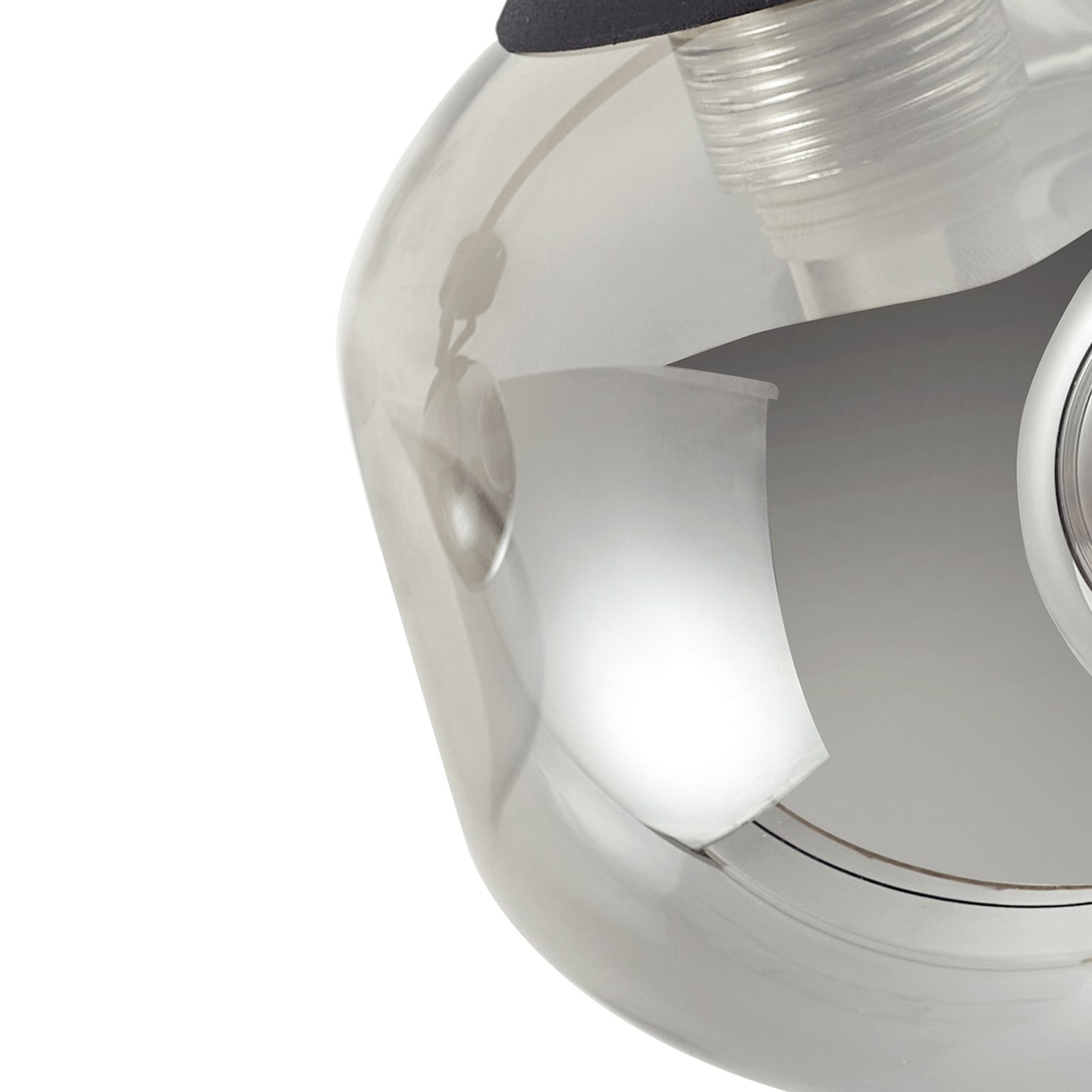 Lindby Valentina plafondlamp, grijs/zwart, 4-lamps, glas