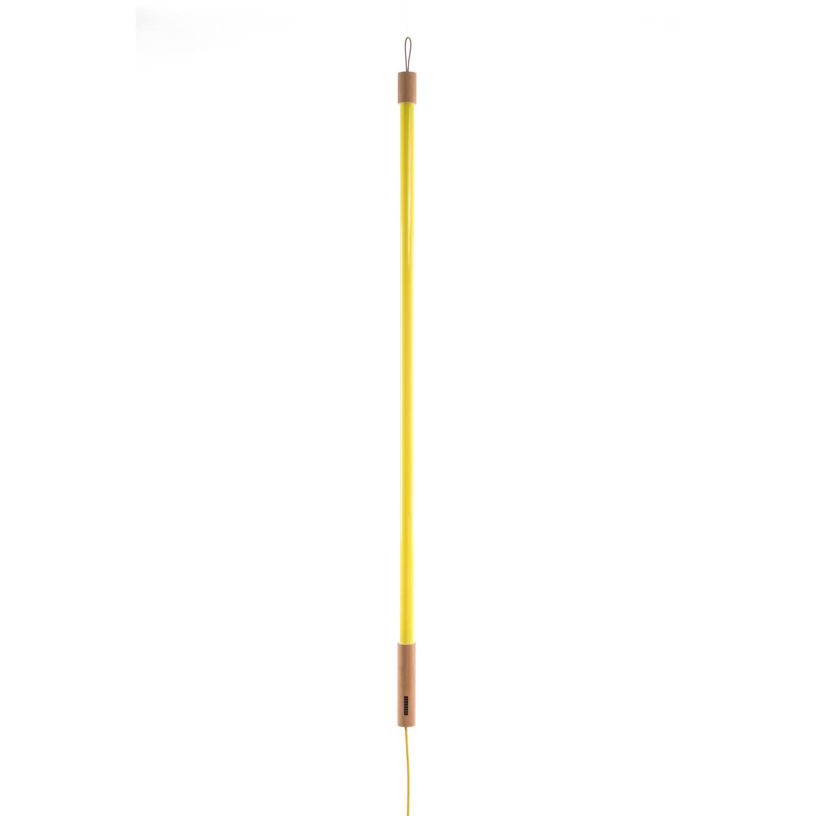 SELETTI LED-Leuchte Linea gelb Holzdetails universal