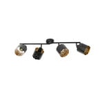 Aralena 4 Candeeiro de Teto Preto/Dourado - Lindby