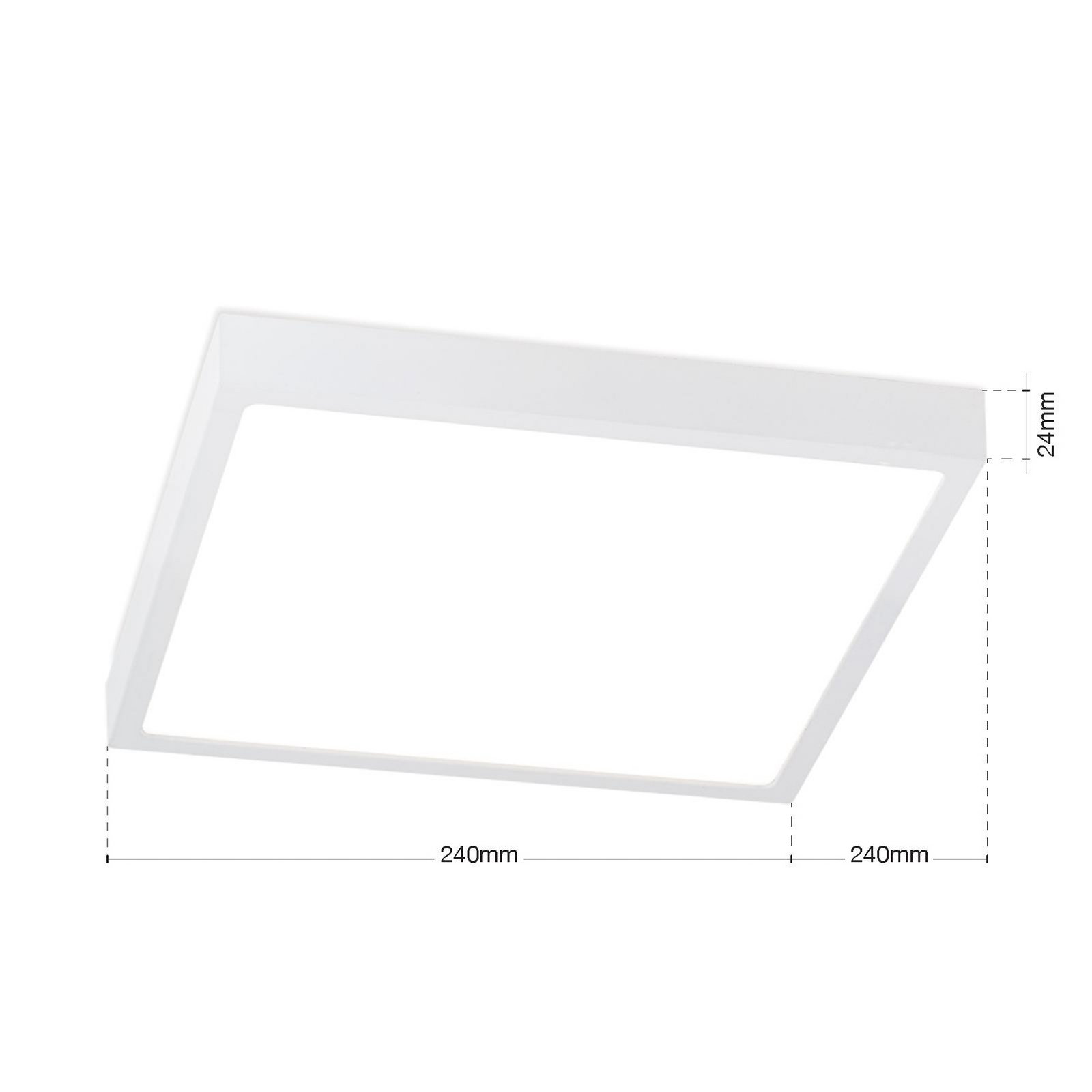 LED ceiling lamp Disc, white, length 24 cm, CCT, metal