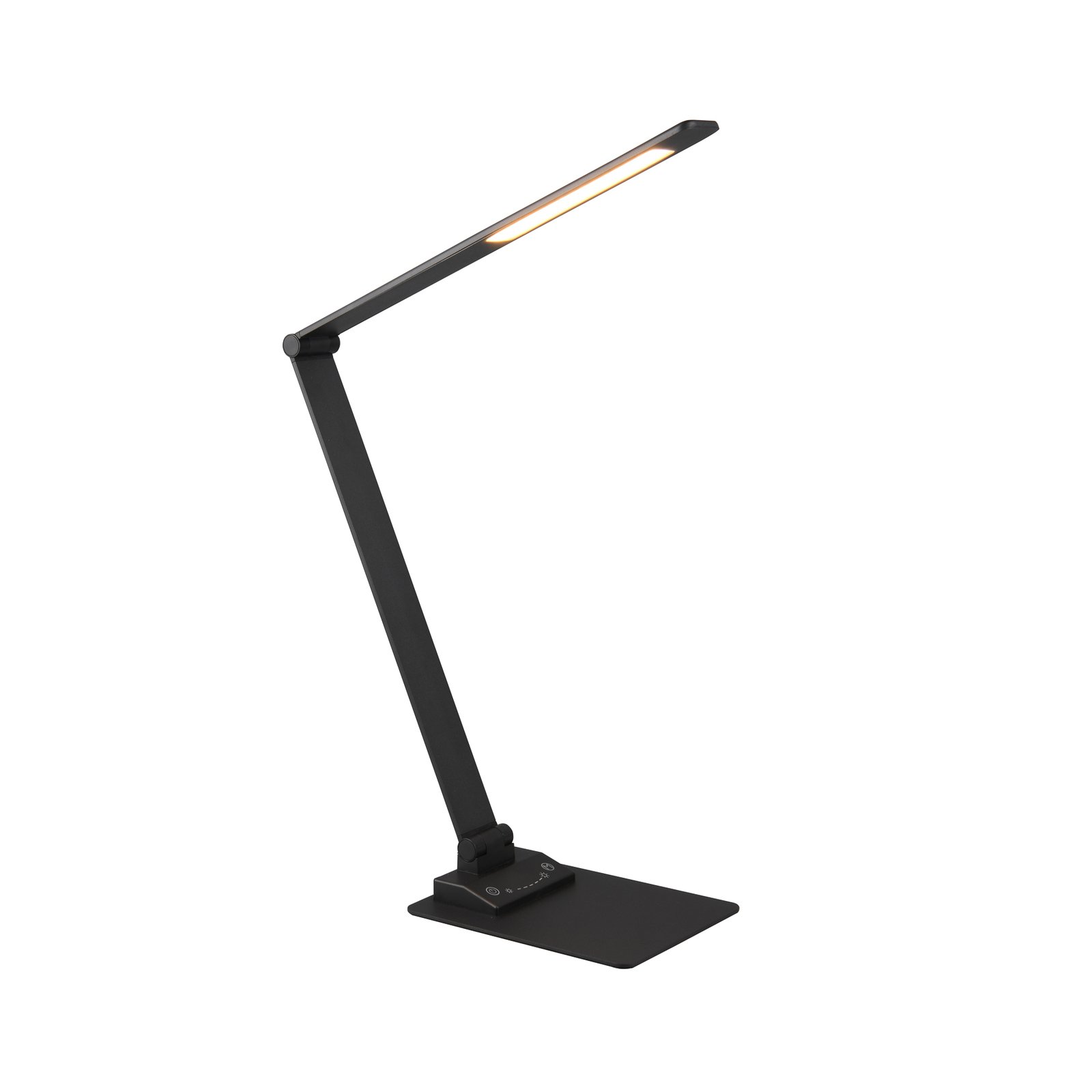 Travis LED galda lampa, melna, CCT, regulējama, skārienjūtīga, USB