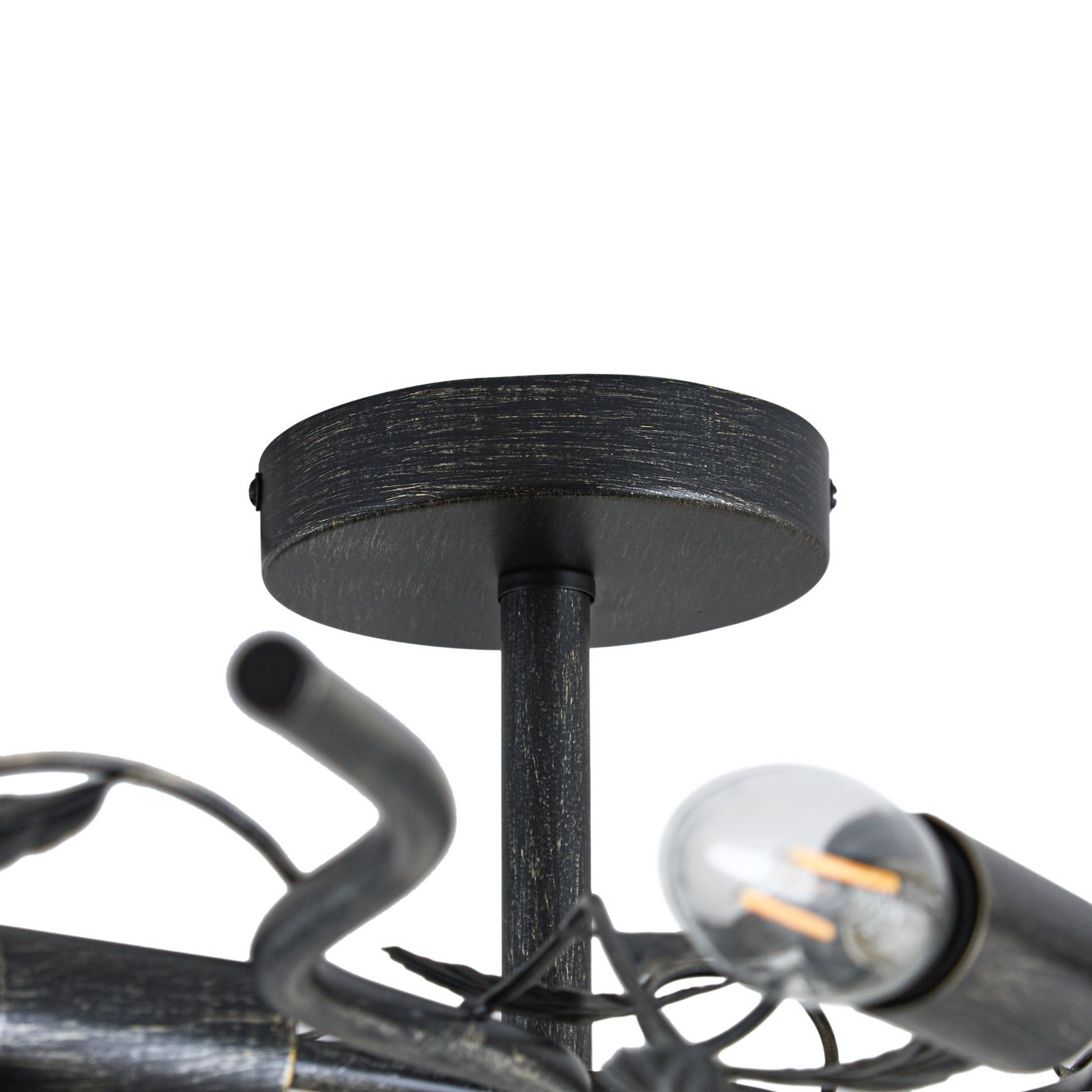 Lindby Deckenlampe Yos, 10-flg., 95 cm, schwarz-kupfer, E14 Lindby Deckenlampe Yos, 10-flg., 95 cm, schwarz-kupfer, E14