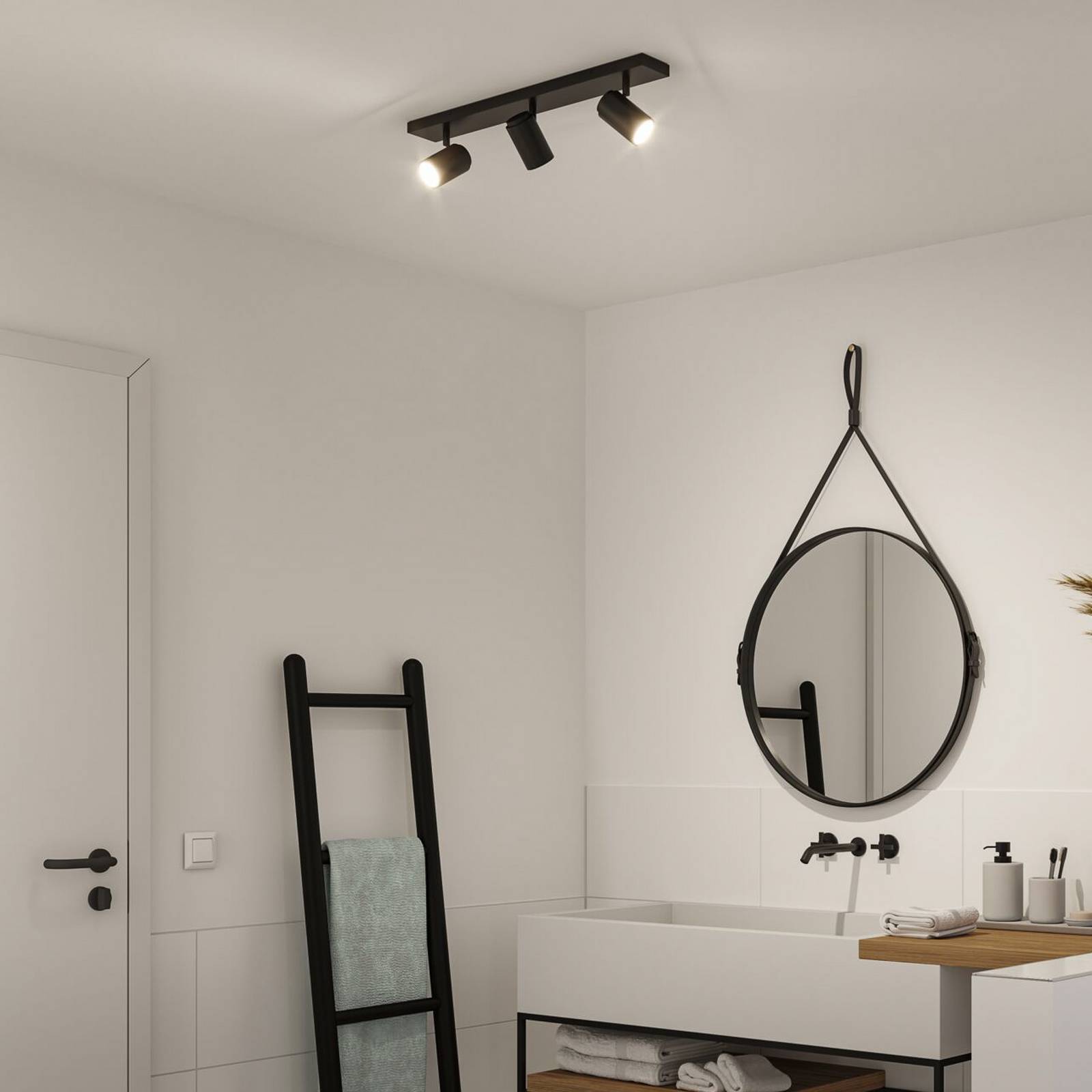 Paulmann Deckenstrahler Zyli schwarz Länge 60 cm 2-flg. IP44 günstig online kaufen