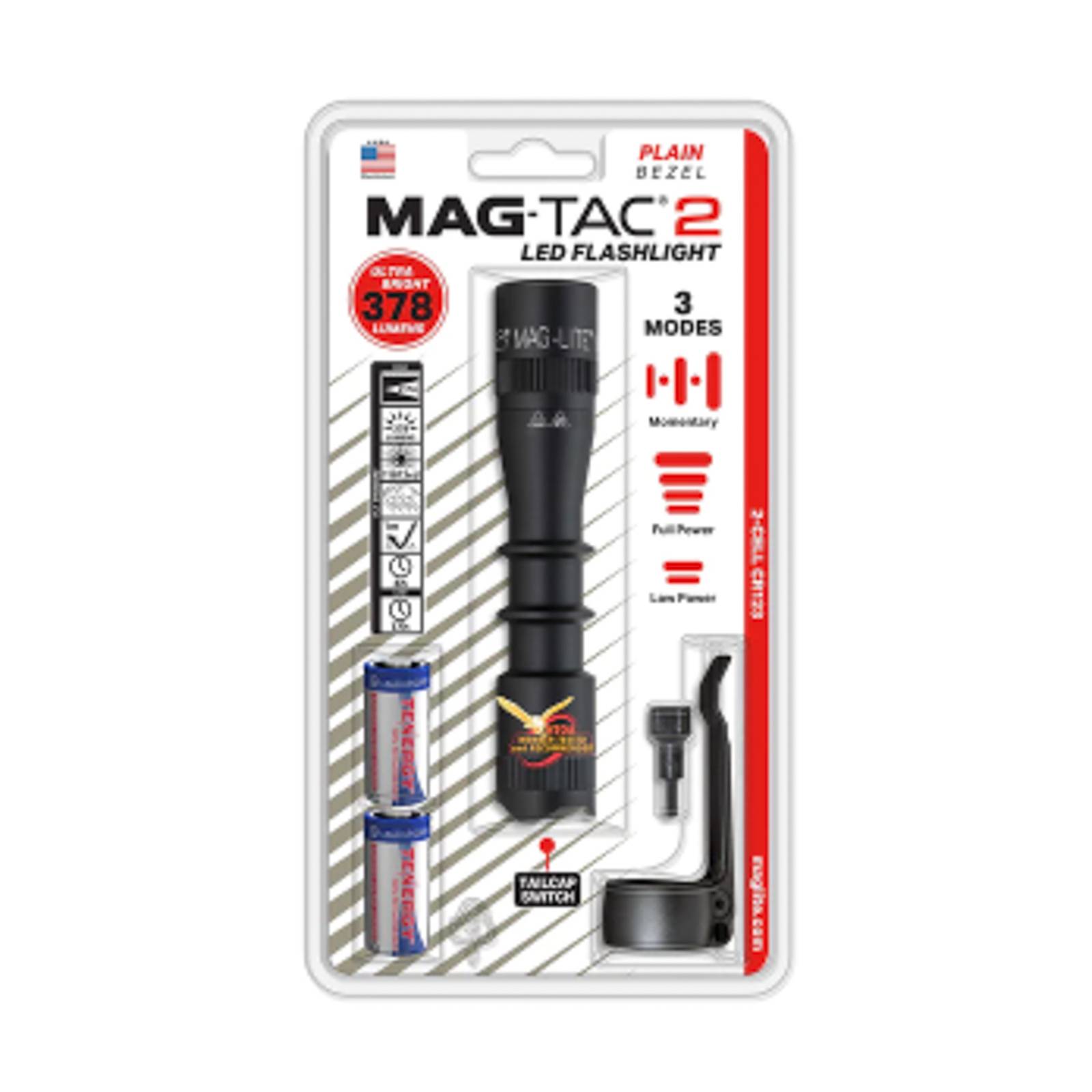 Maglite LED baterka Mag-Tac II, 2 články CR123, čierna