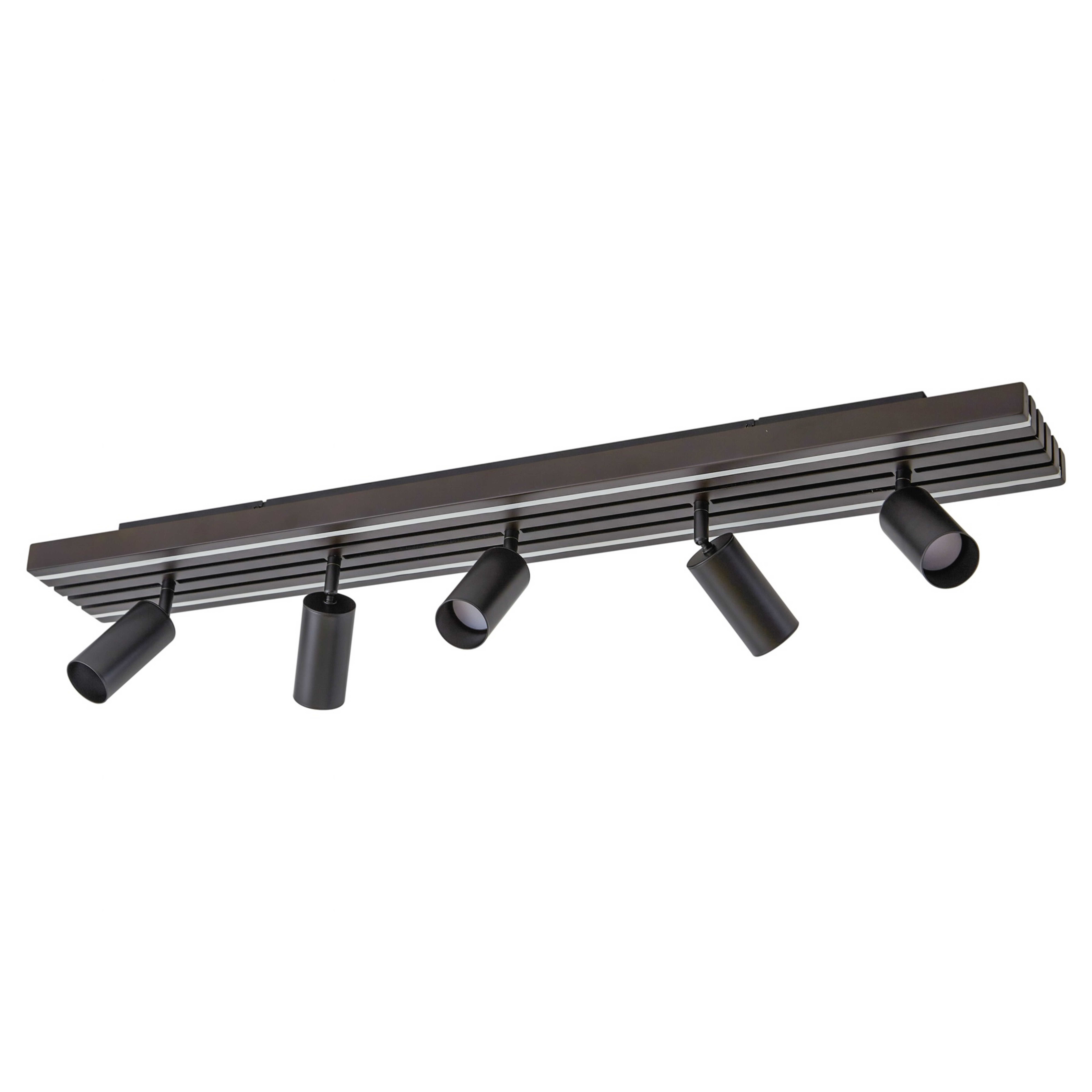 Faretto da soffitto LED Tiron, a 5 luci, 100 cm, rovere - Lucande