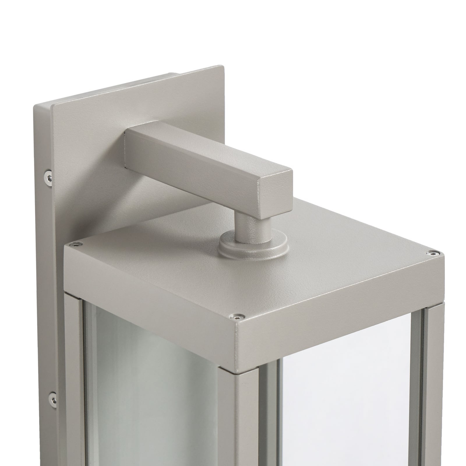 Lucande LED āra sienas lampa Ferdinand, gaiši pelēka, IP54