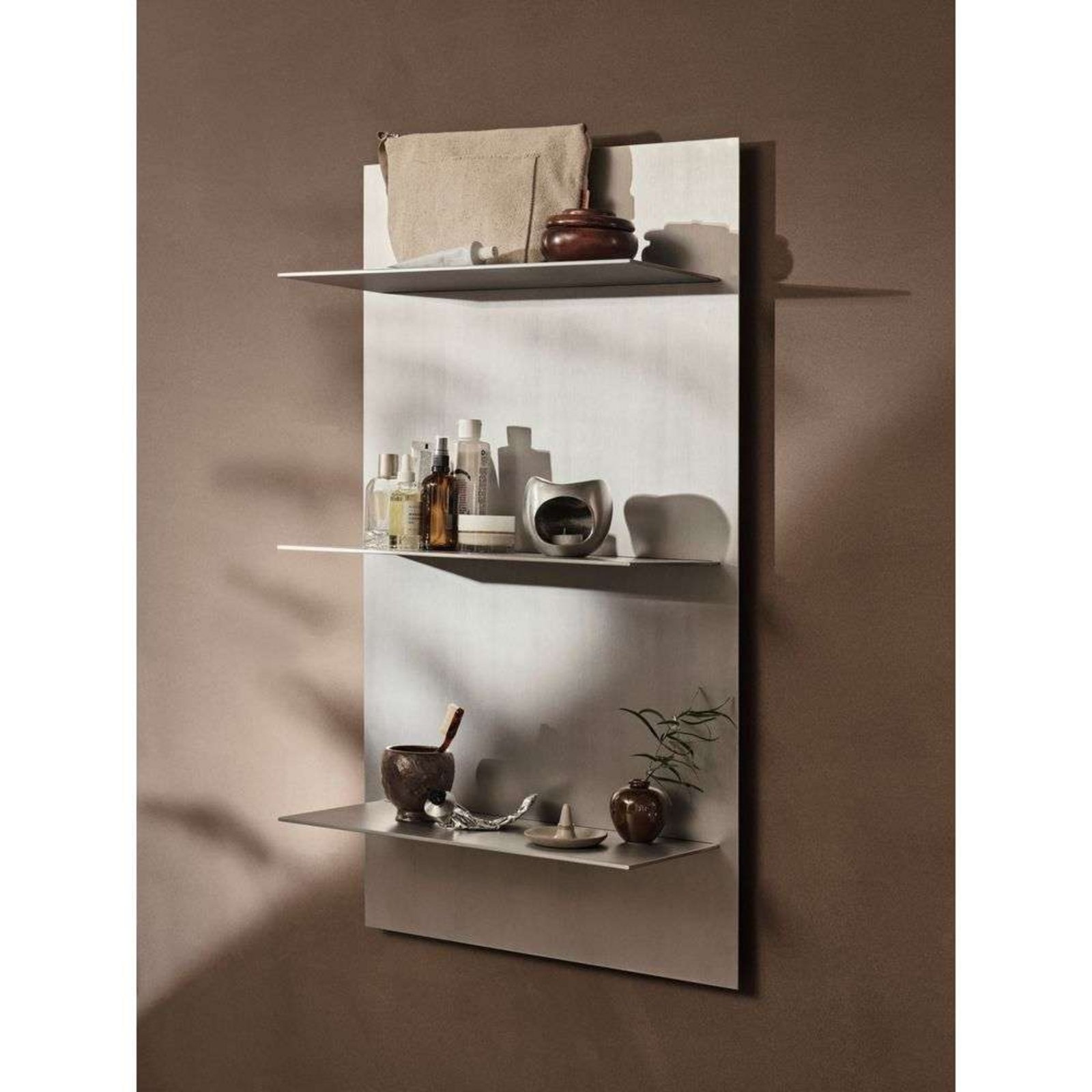 Lager Wall Shelf Triple Aluminium - ferm LIVING