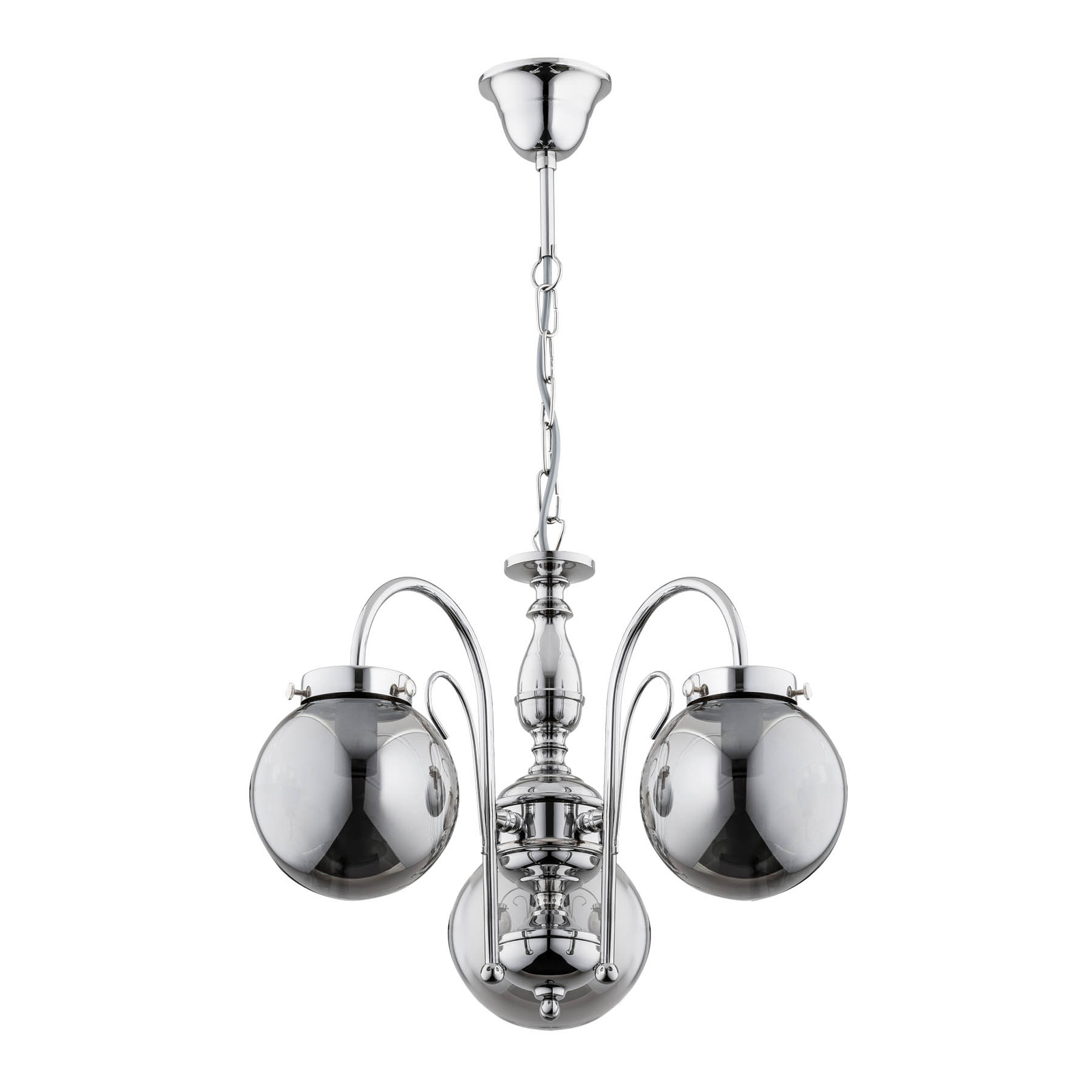 Hector chandelier, silver, three-bulb