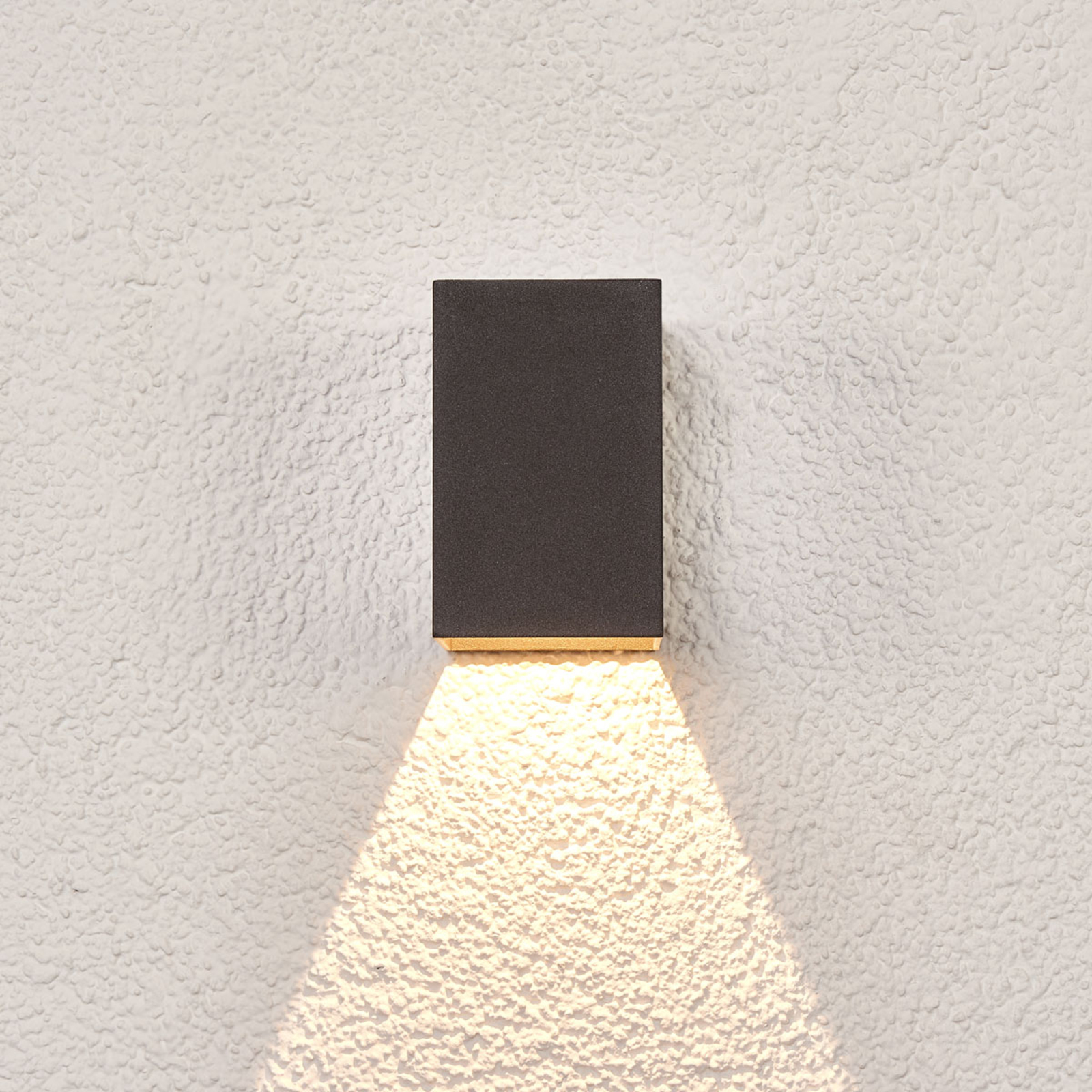 Dunkelgraue LED-Außenwandlampe Mikka