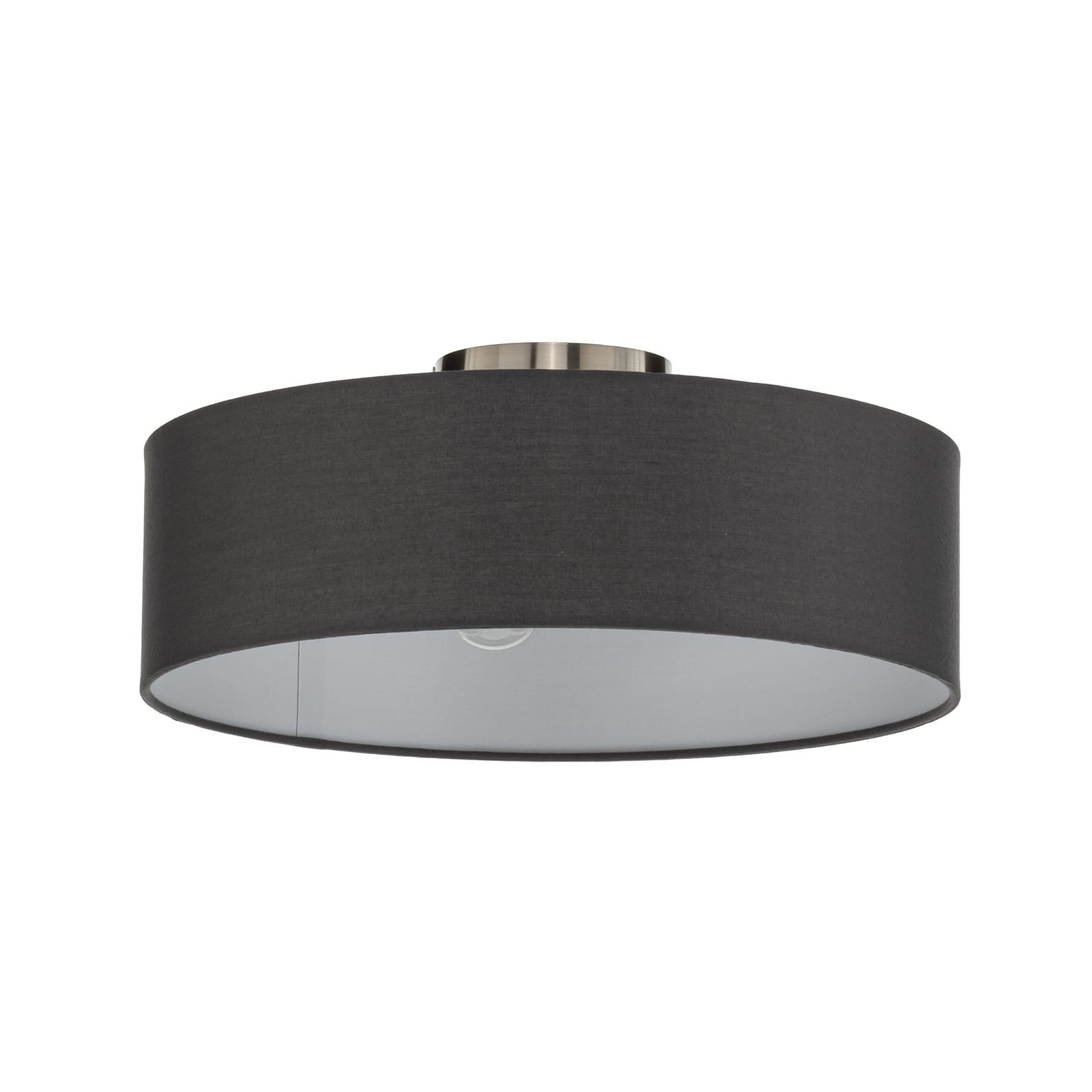 Lindby taklampa Sebatin, Ø 40 cm, grå, tyg, E27 Lindby taklampa Sebatin, Ø 40 cm, grå, tyg, E27