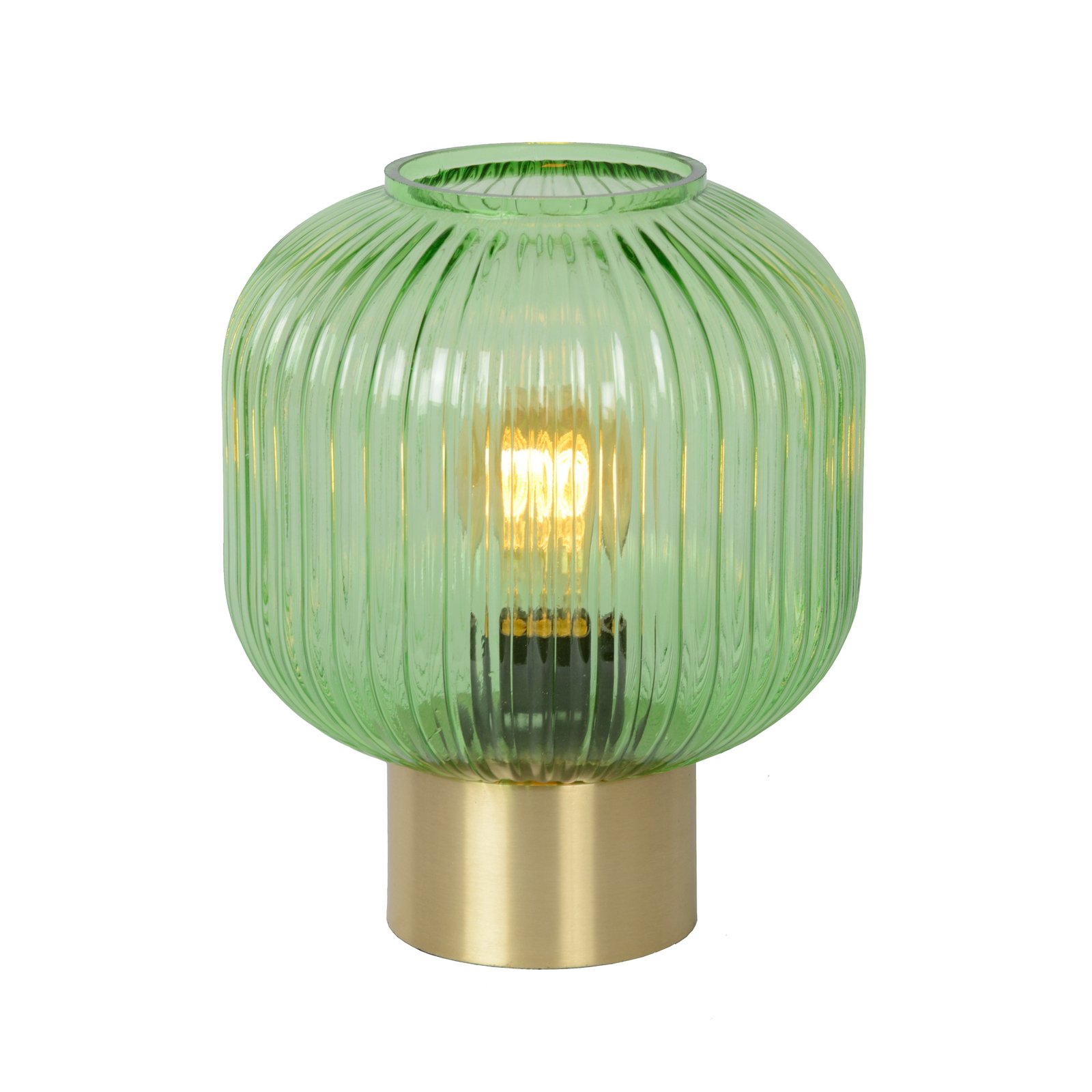 Lampe à poser en verre Maloto, vert/or, Ø 20 cm, E27