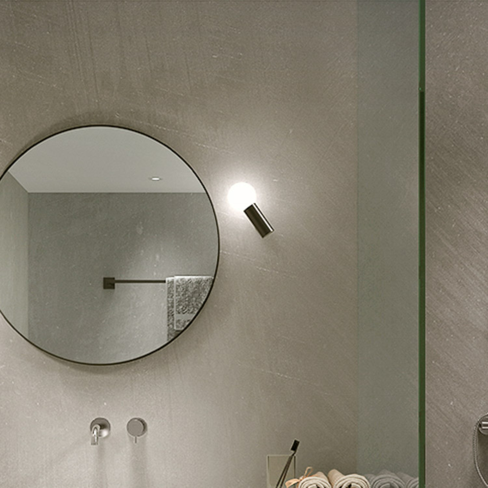 LEDS-C4 Mist - kylpyhuoneen seinälamppu, musta