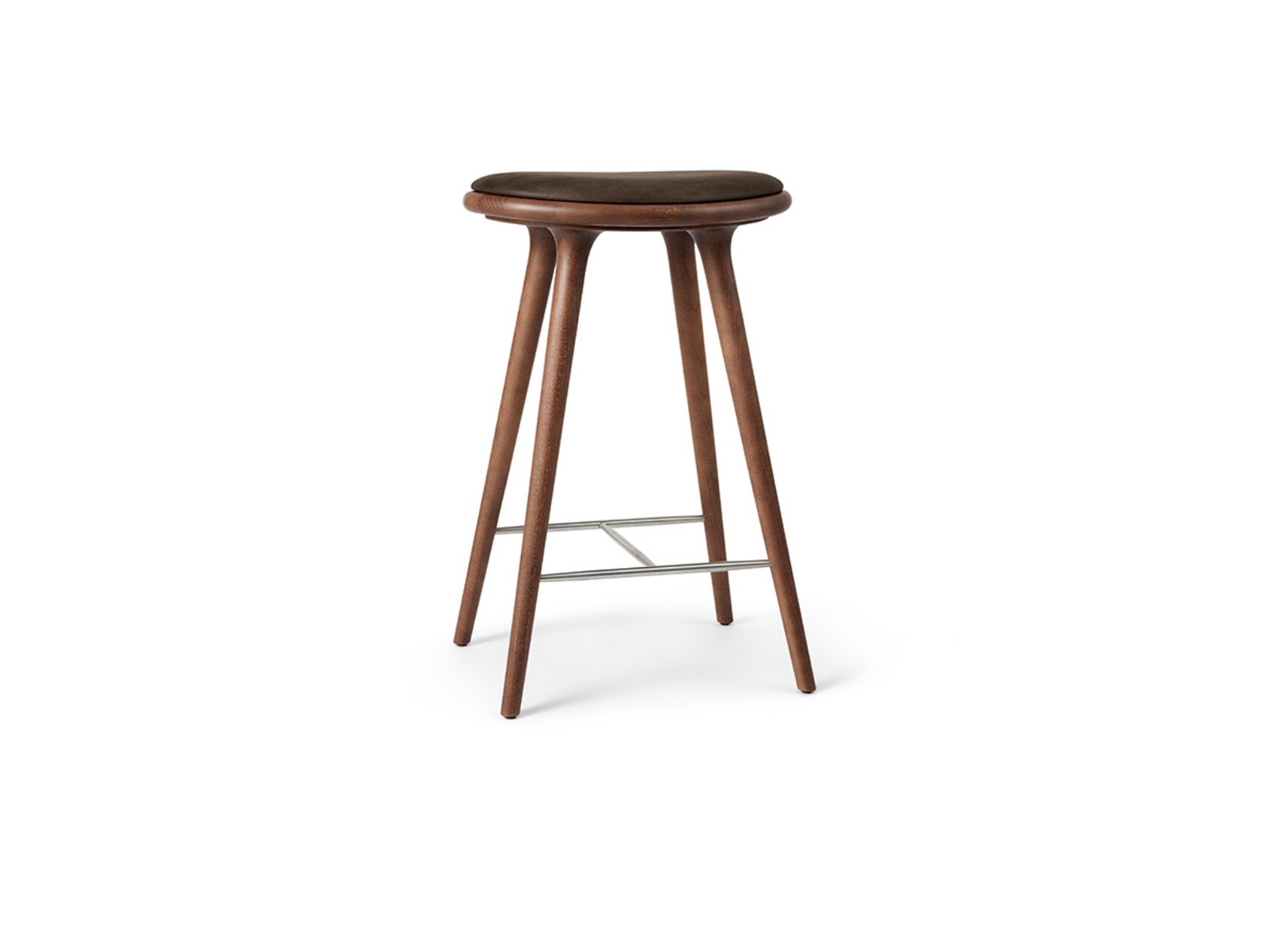 High Stool H69 Brown Stained Beech - Mater