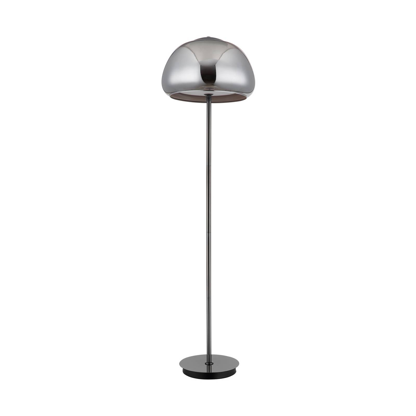 LED-Stehlampe Avila, rauchgrau/schwarz, Glas, CCT, dimmbar
