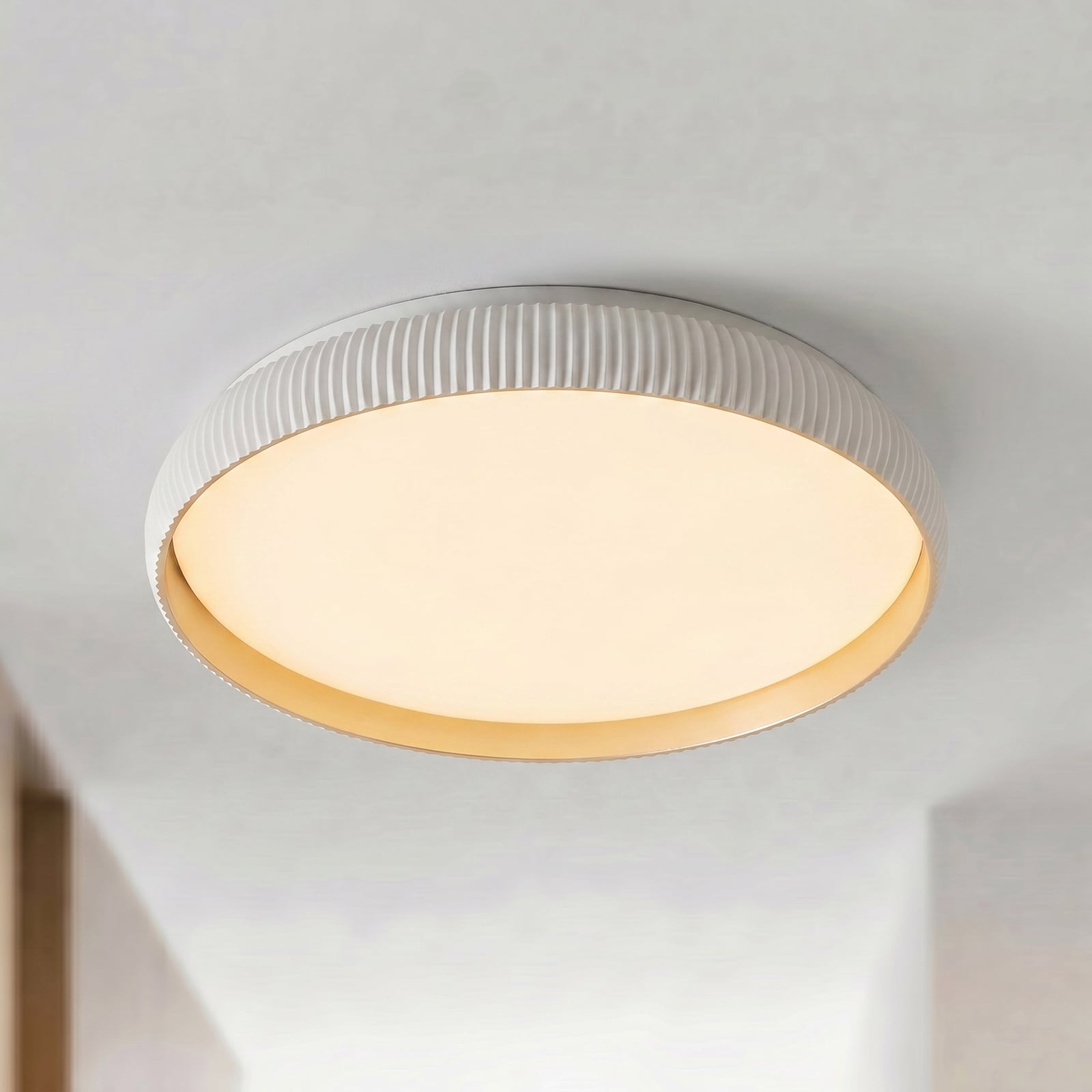 Plafonnier LED Lindby Jovian, blanc, Ø 40 cm, CCT, à intensité variable