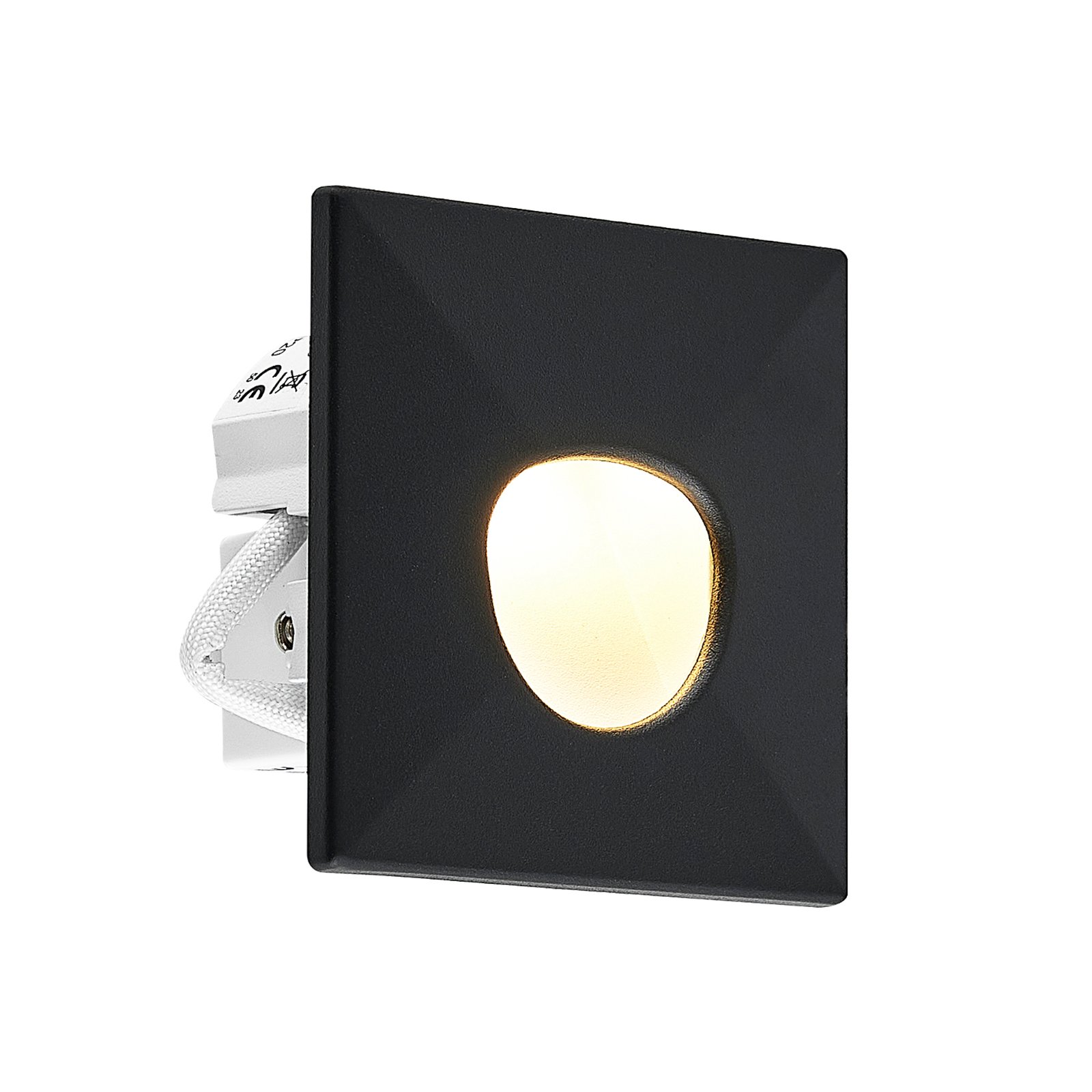 Molto Luce LED innbyggingslampe Wall 68R Sina SQ, svart, CCT