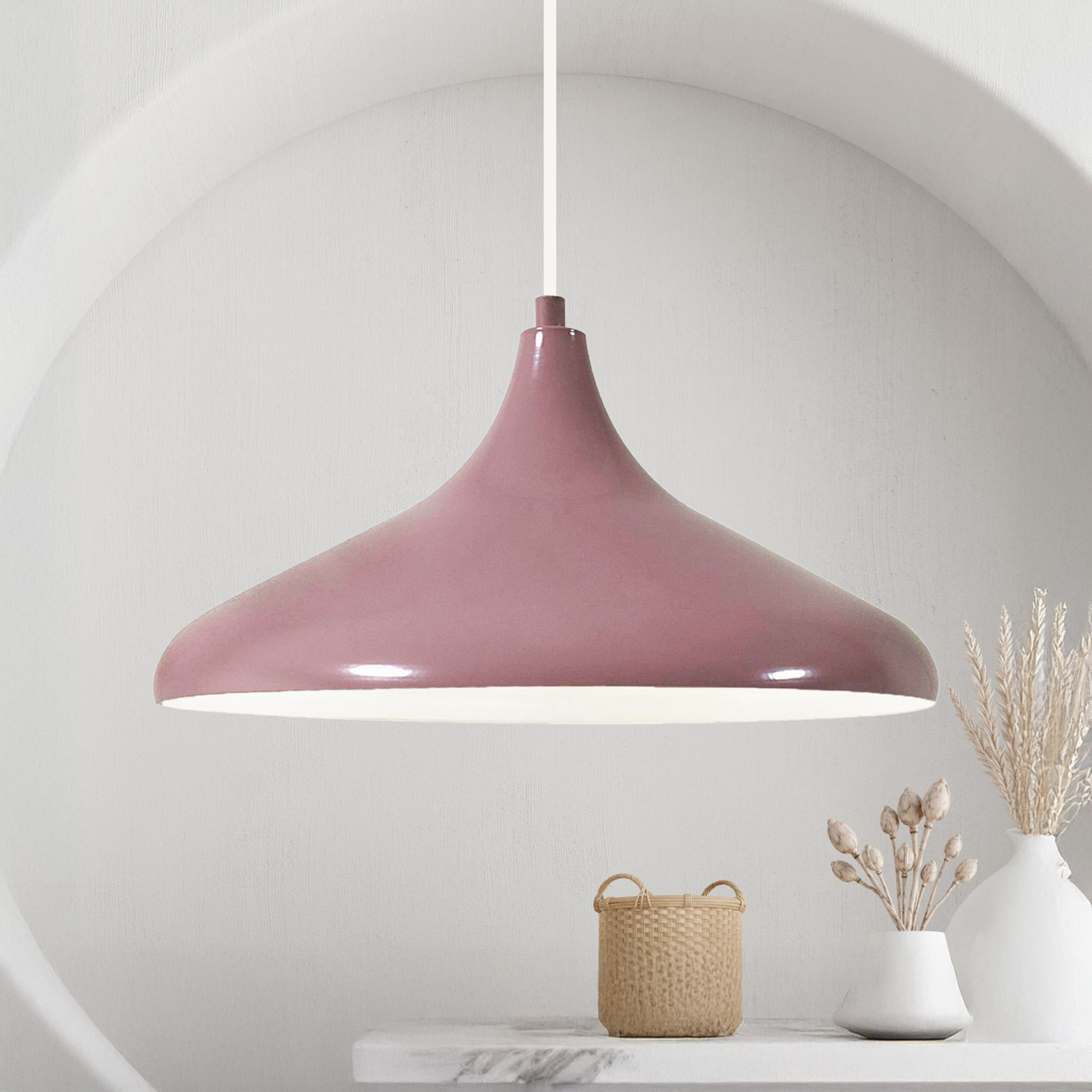 Suspension Claus, lilas/blanc, Ø 35 cm, métal