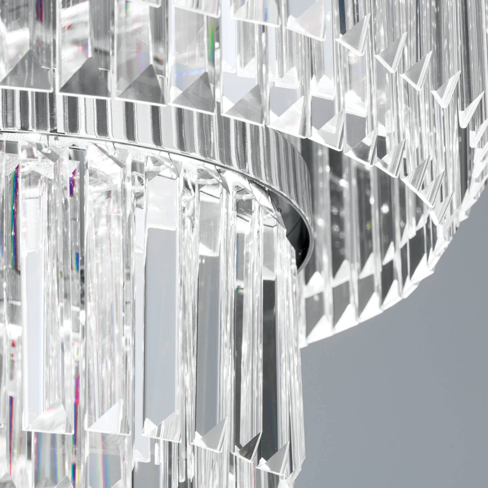 Lampa wisząca LED Prism, okrągła Ø 55 cm, chrom