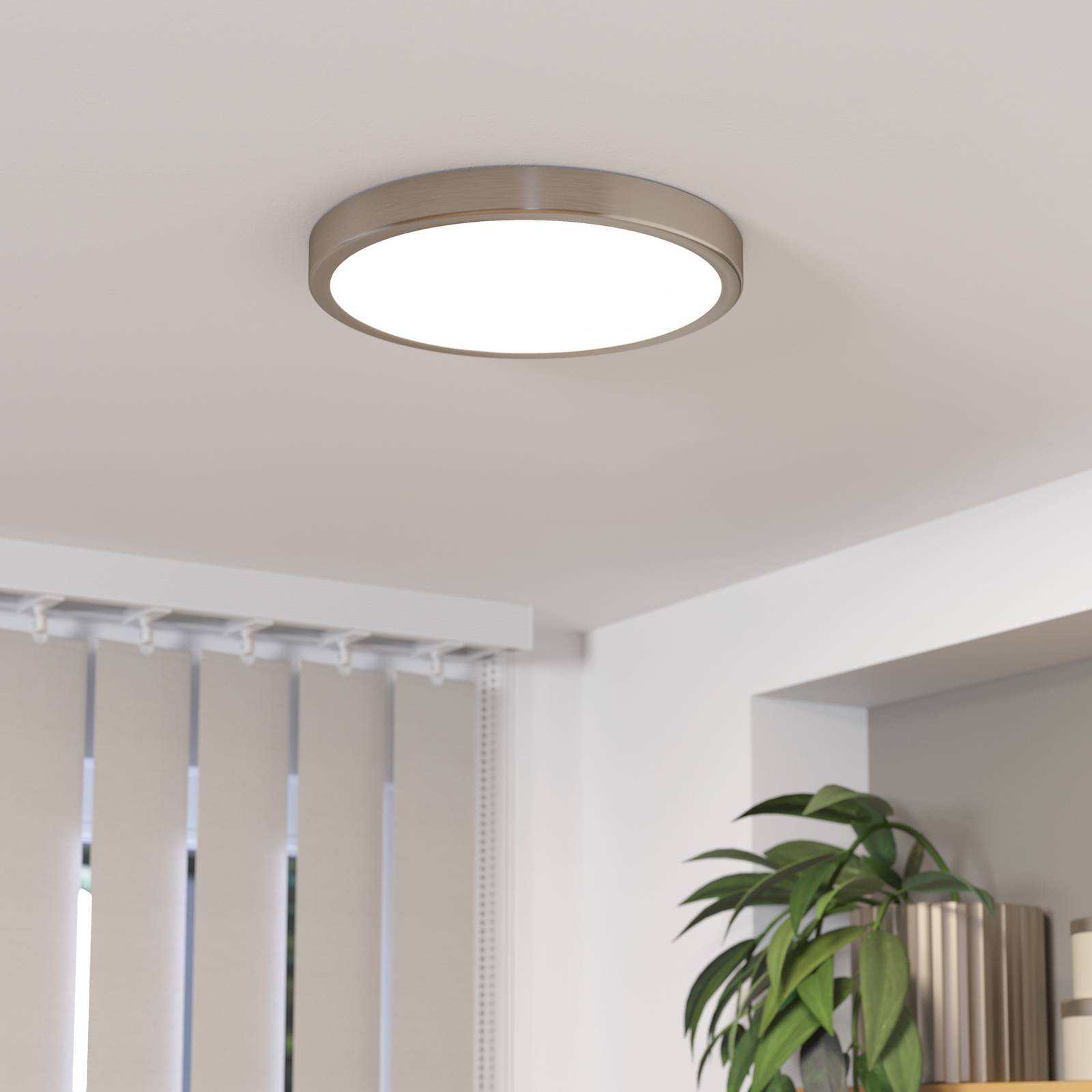 EGLO LED opbouwpaneel Fueva 5 IP20 830 nikkel Ø28,5cm