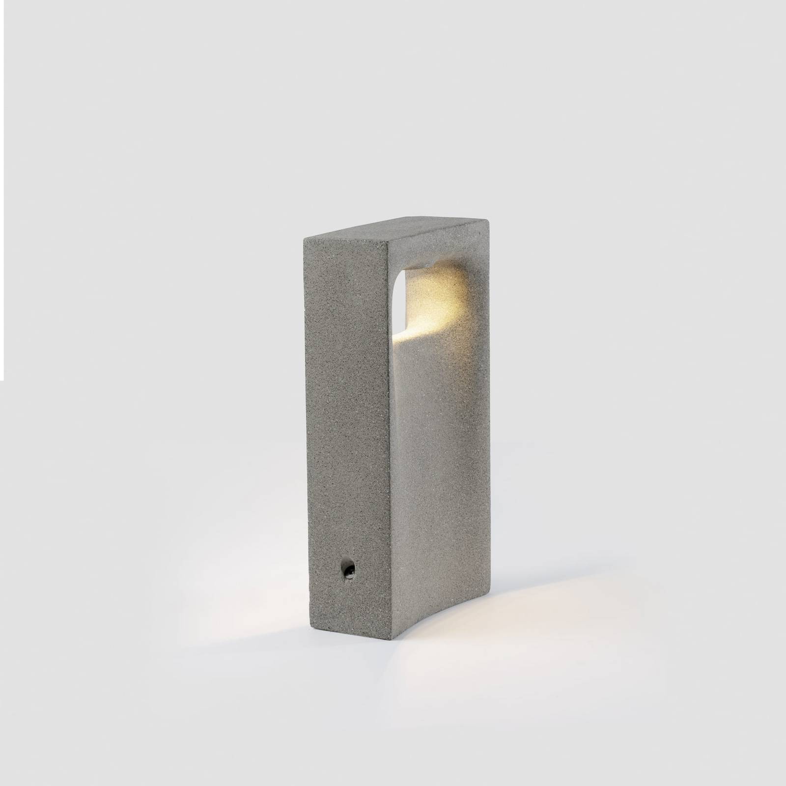 Słupek oświetleniowy LED Glint, 2700K, 40 cm, szary, beton, IP55