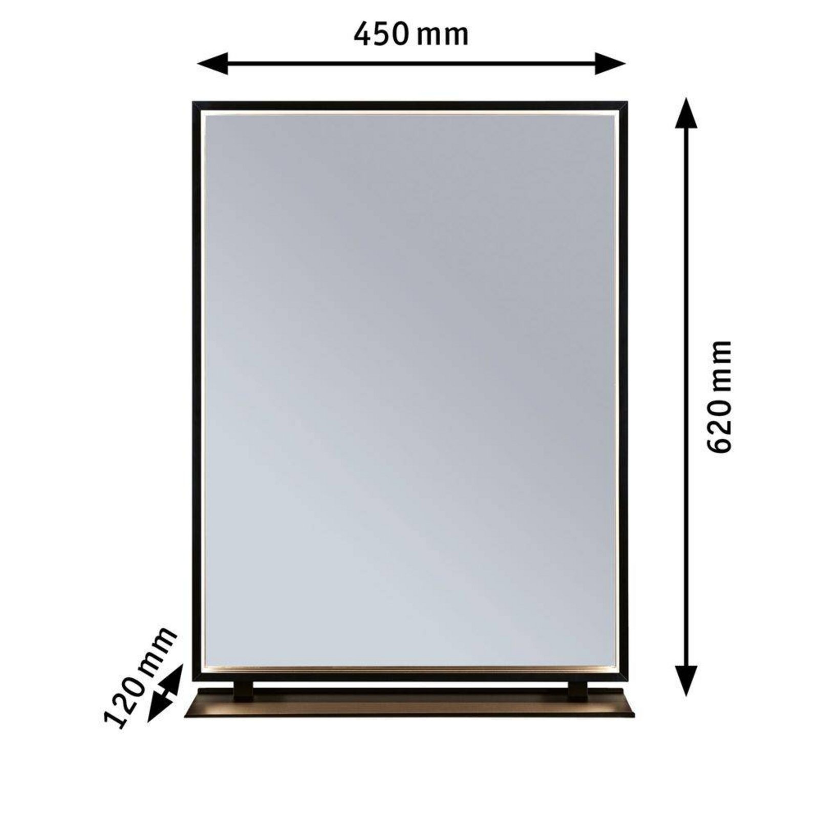 Miro LED Mirror Tunable Bijela IP44 Mat Crna - Paulmann