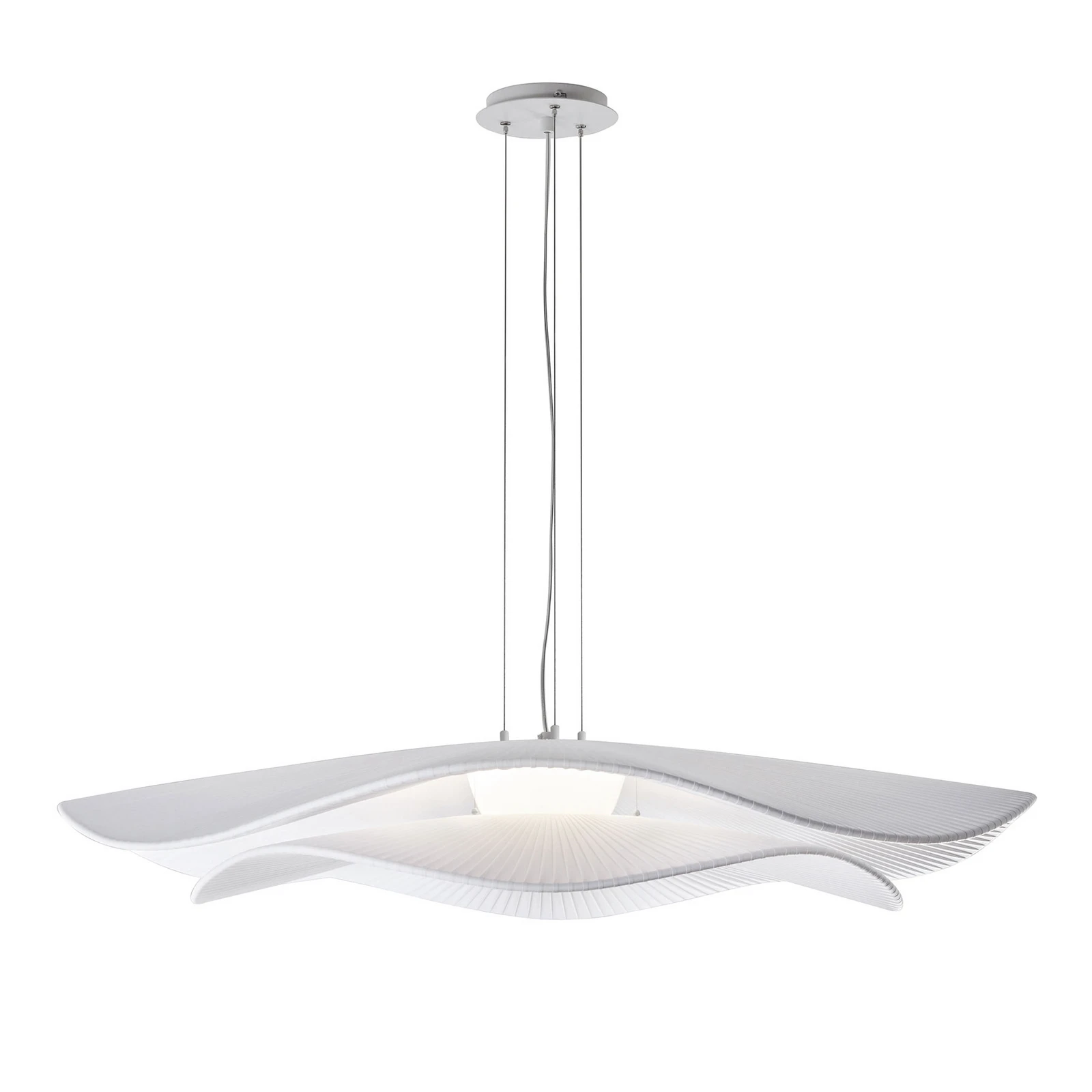 Bover Mediterrània LED-Hängelampe 2 Schirme weiß
