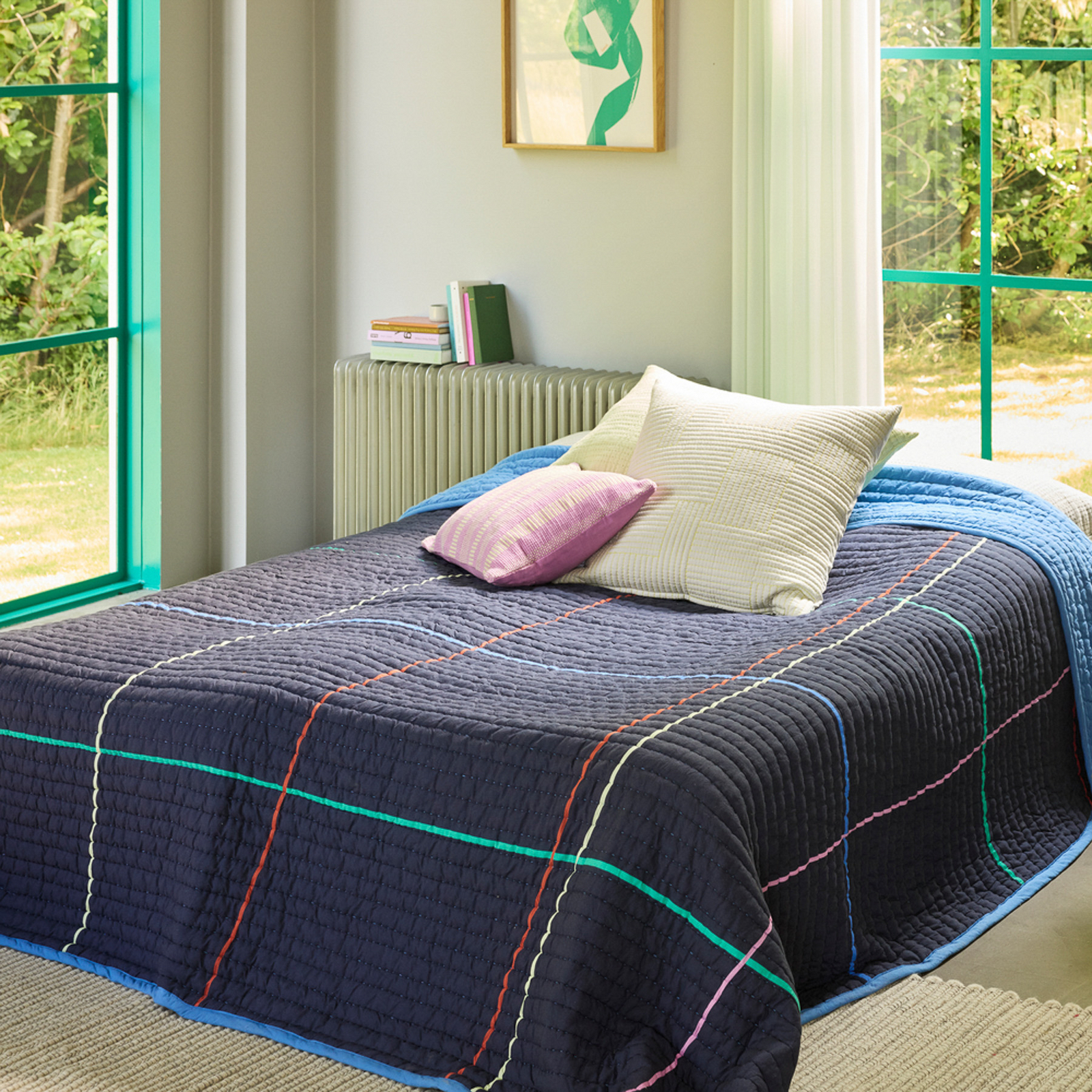 Cuvertură Sen albastru închis, lungime 260 cm - Hübsch