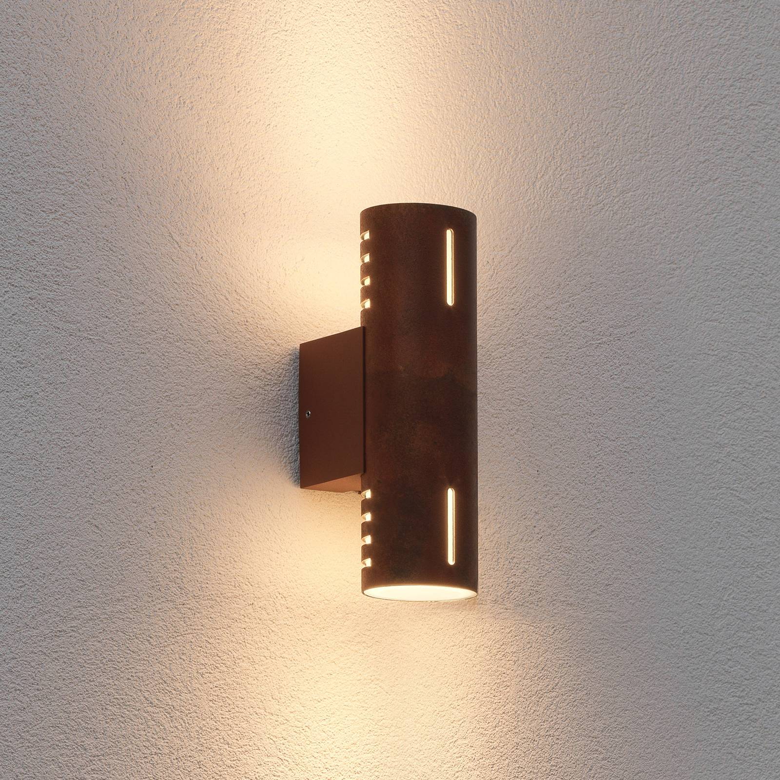 Außenwandleuchte Cuneo, rostfarben, 25 cm, Metall, up/down günstig online kaufen