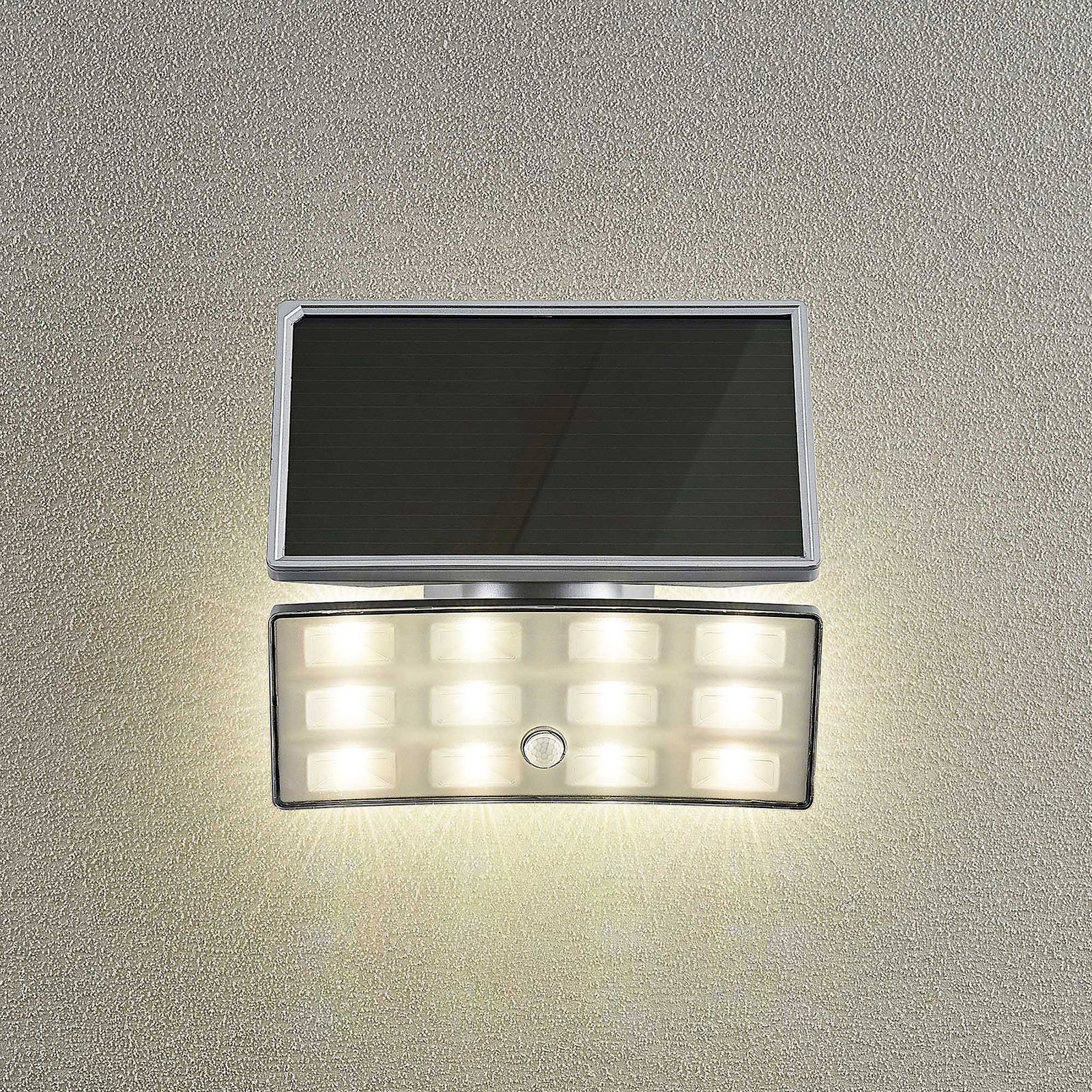Prios Imsa utendørs LED-veggspot, sensor, sol